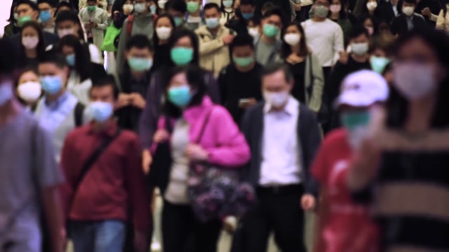 Corona Virus Mask Crowd Stock Footage: Royalty-Free Video Clips ...