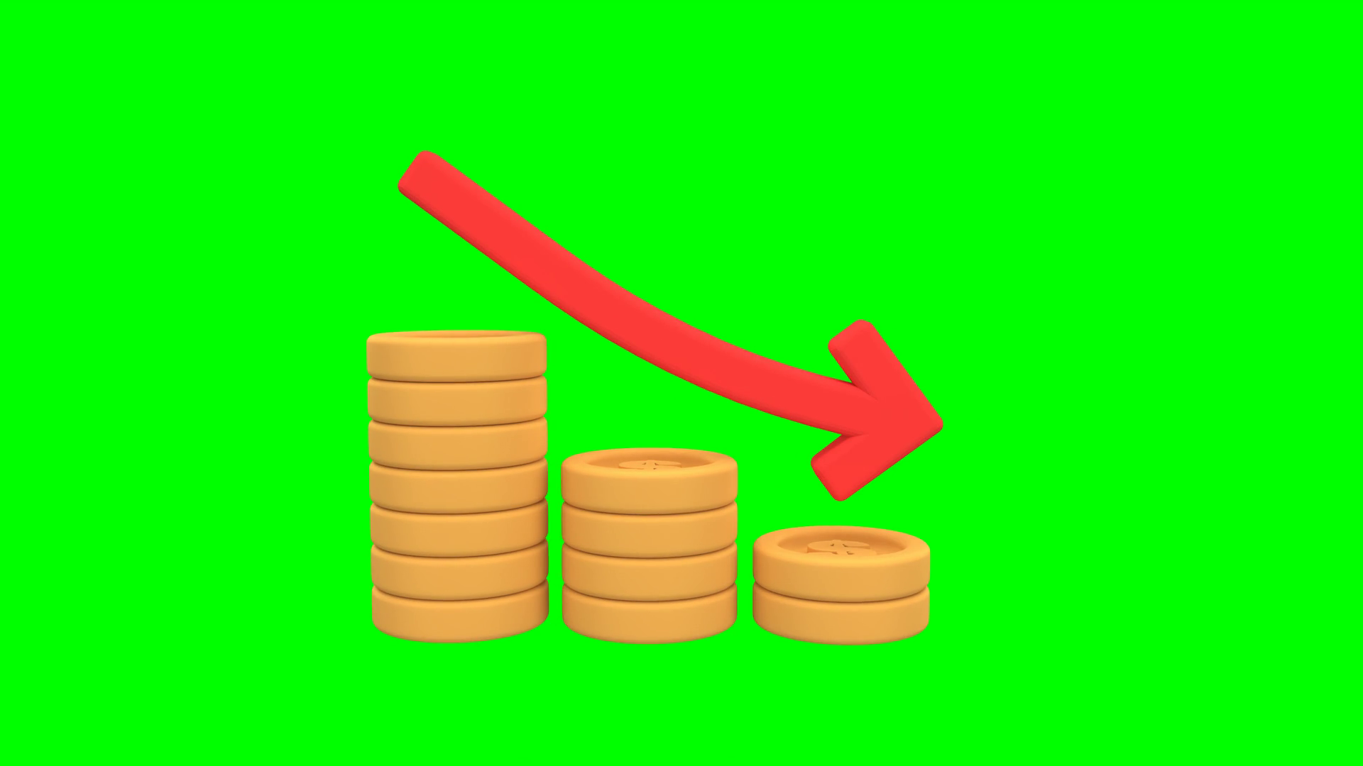 Animation Of Declining Coin Stacks Downward Stock Footage SBV-352831340 ...