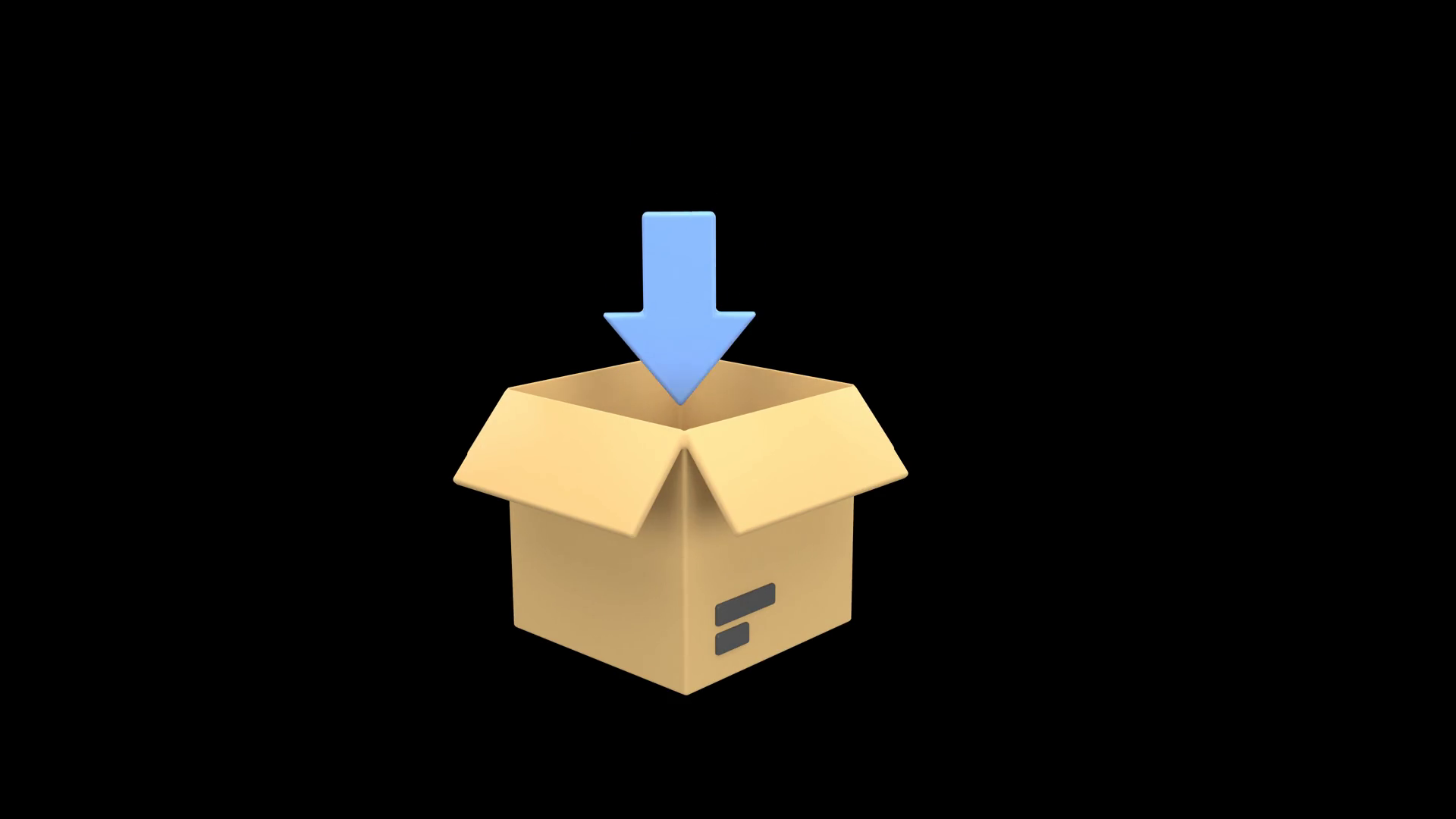 3d Down Arrow Entering Open Box Representing Stock Footage SBV ...