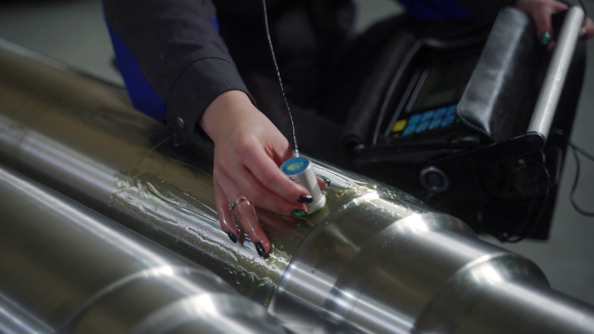 Pro Conducts Nondestructive Testing Ndt On Stock Footage SBV-348984852 ...