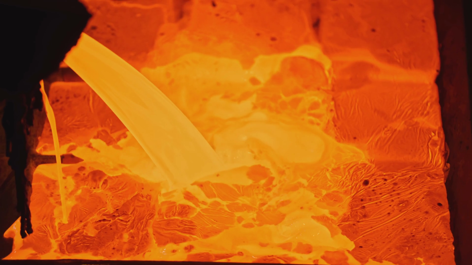 Bright Streams Of Molten Metal In Factory Stock Footage SBV-349098514 ...