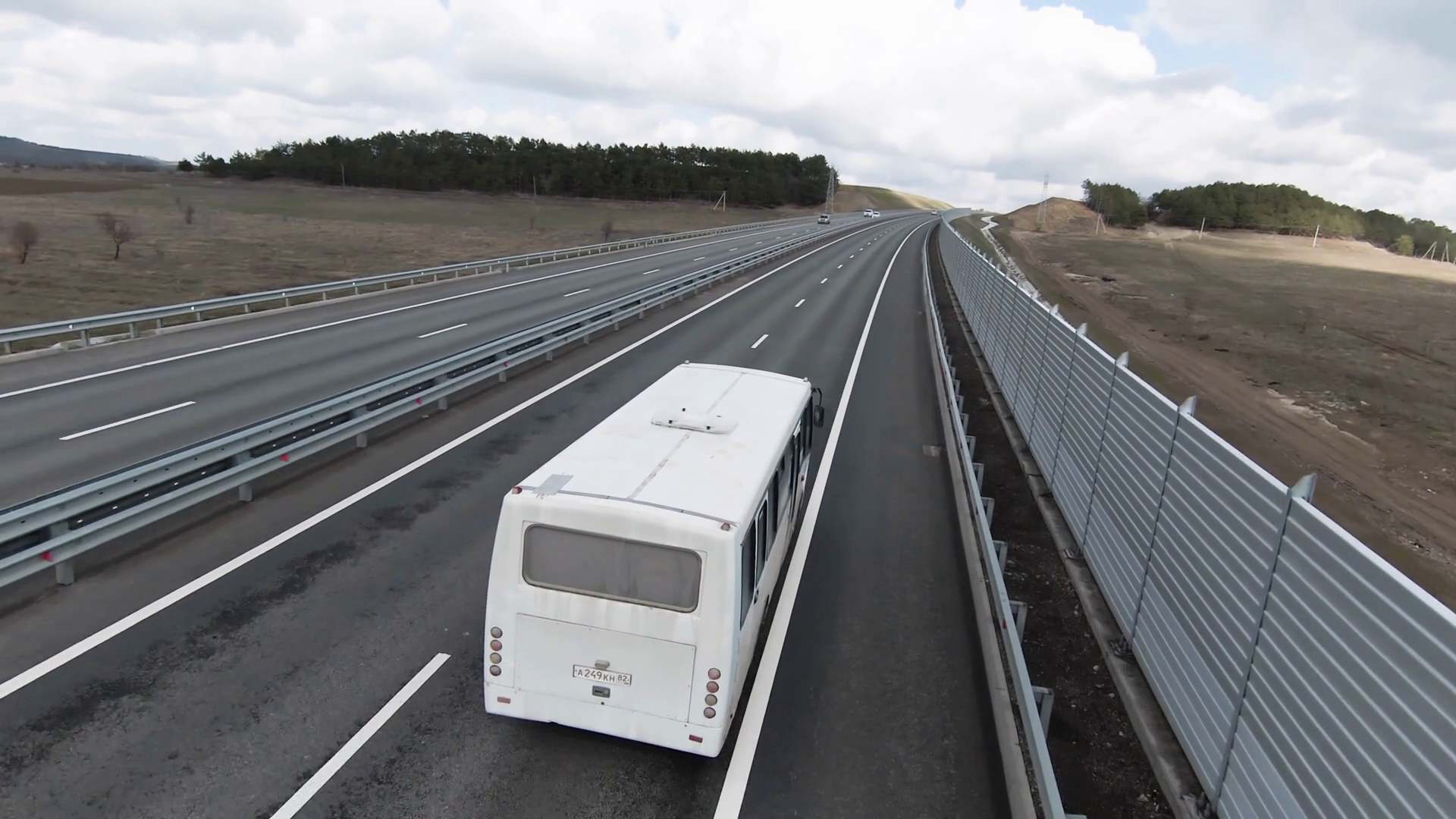 Aerial View Of White Intercity Bus Riding Stock Footage SBV-348441796 ...