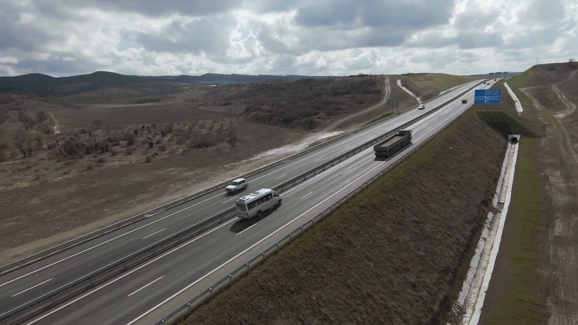 Aerial View Of Motorway With Driving Cars Stock Footage SBV-348438010 ...