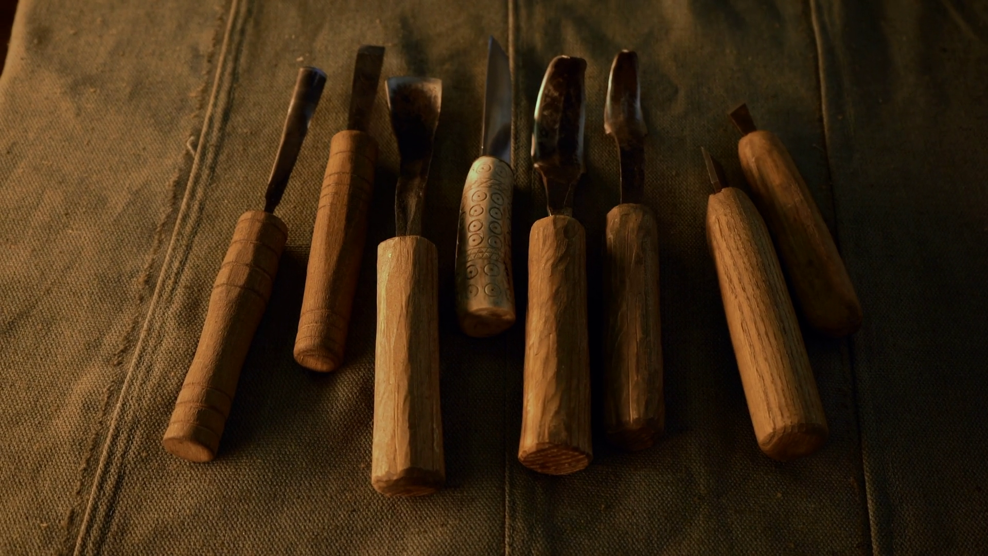 Old Russian Tools With Carved Wooden Handle Stock Footage SBV-348495176 ...
