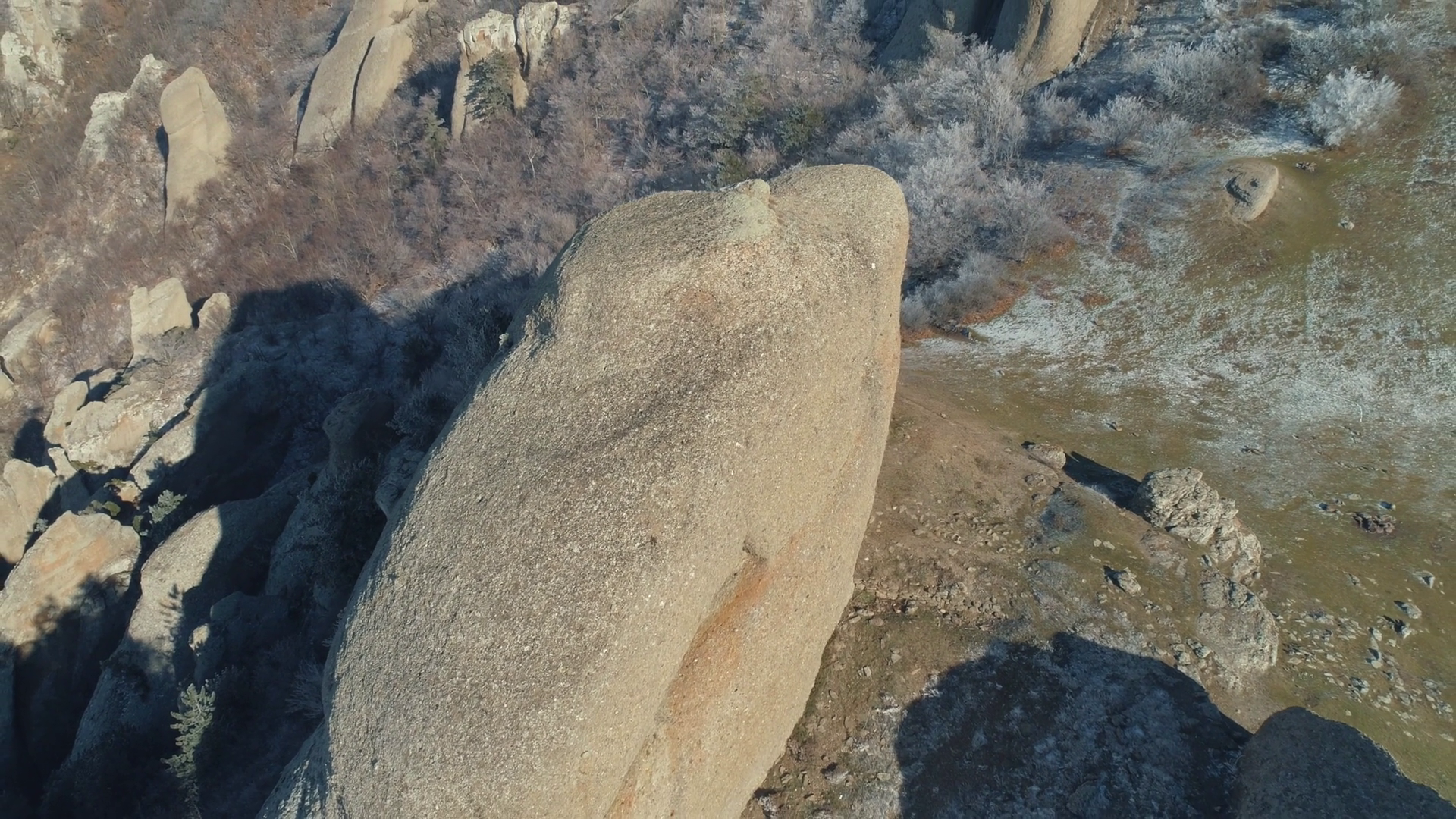 Aerial View Of Huge Rocks On Mountain Hill Stock Footage SBV-348525790 ...