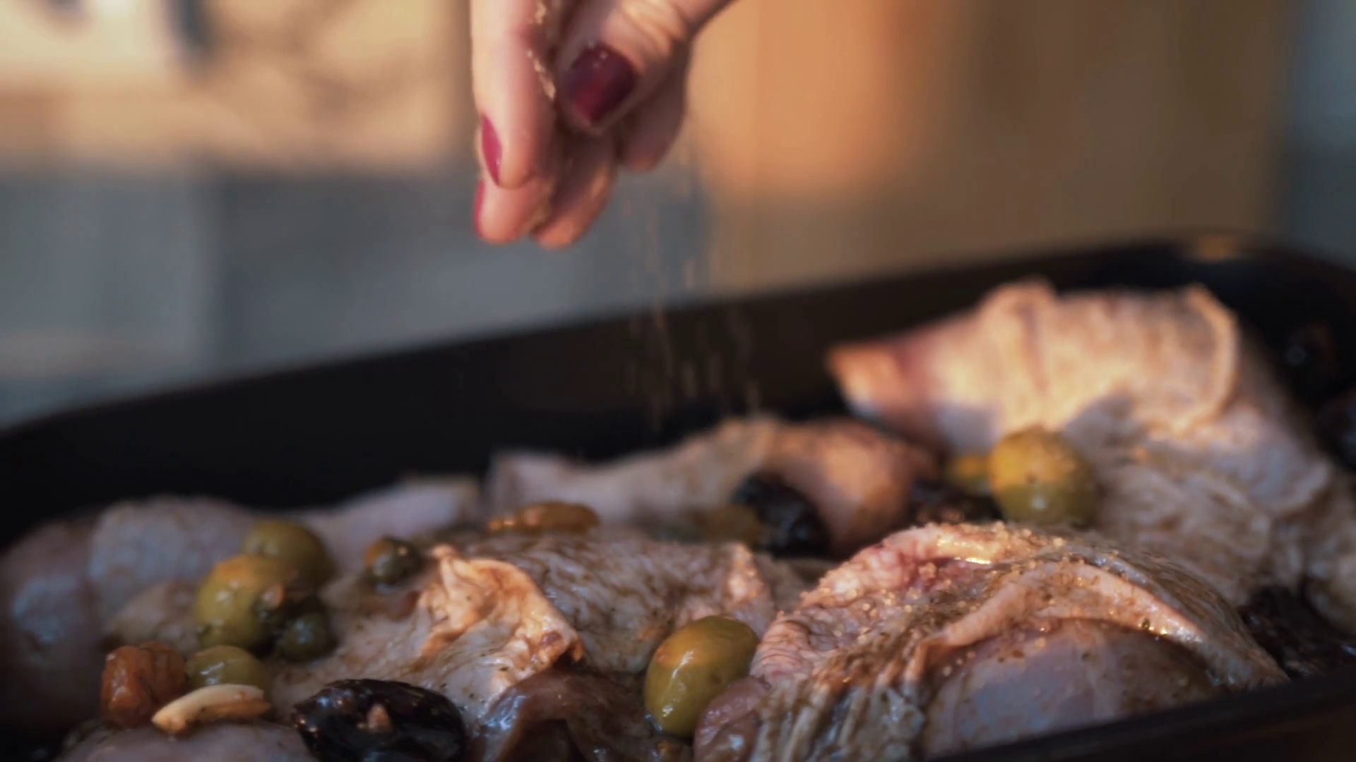 Close Up Of Female Hands Adding Spices Mix Stock Footage SBV-348528615 ...