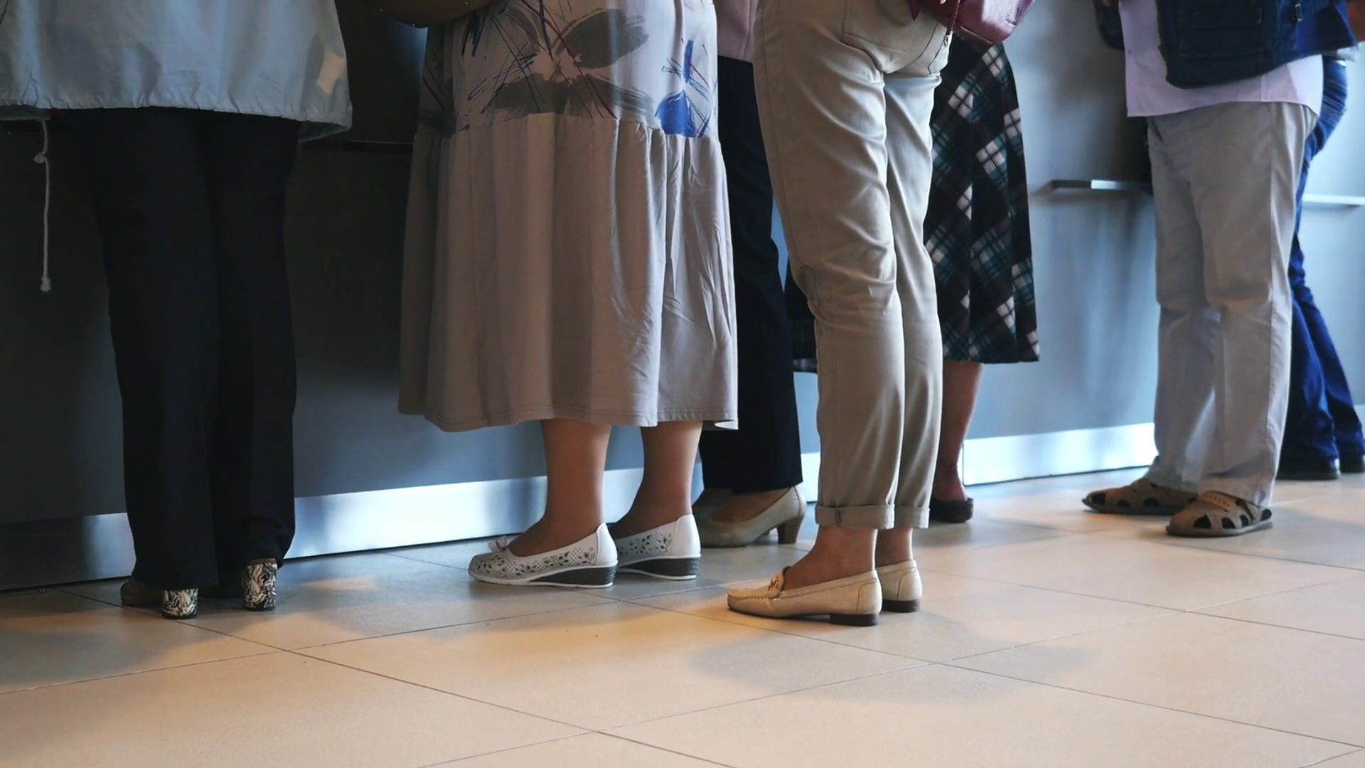 Close-up Of Women Man Waiting In Queue In Stock Footage SBV-348535279 ...