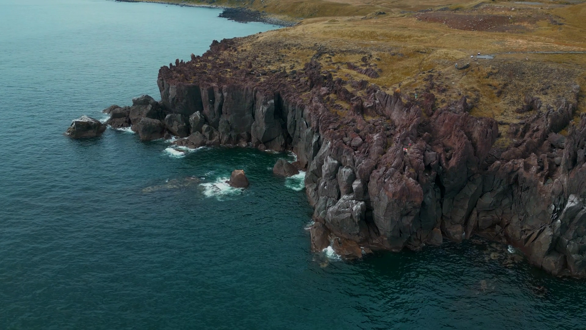 Cliffs Landscape In Iceland Aerial View Clip Stock Footage SBV ...
