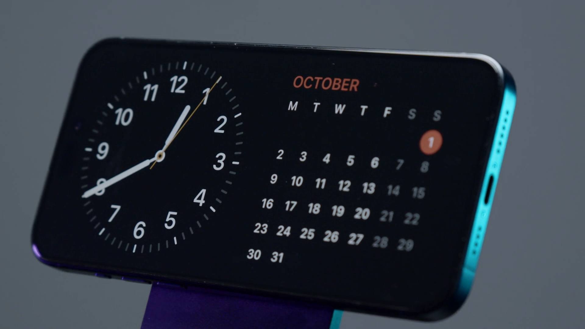 Close-up Of Clock On Phone Action Stylish Stock Footage SBV-348563880 ...