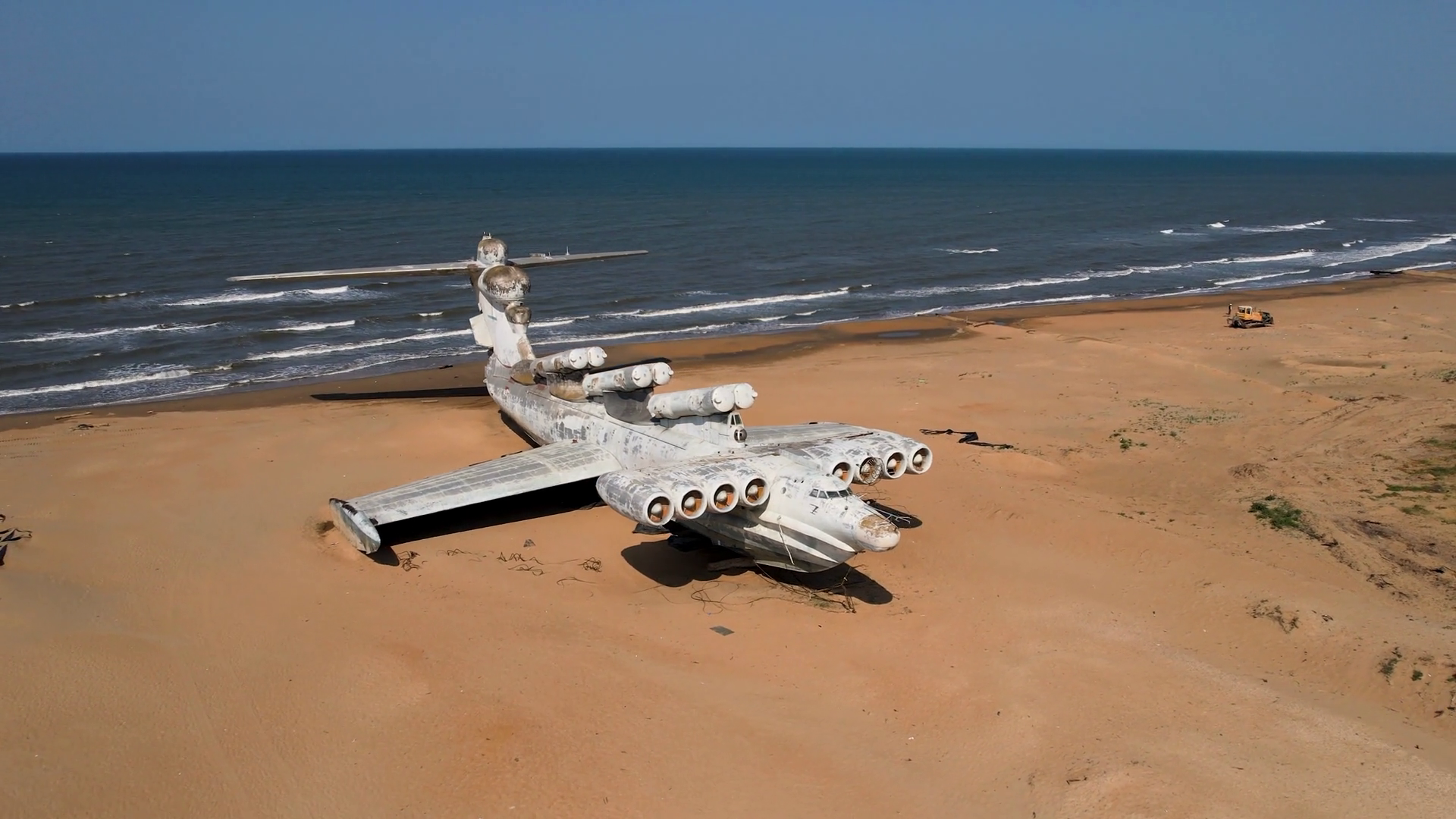 Aerial View Of Ruined Abandoned Airplane Stock Footage SBV-348581211 ...