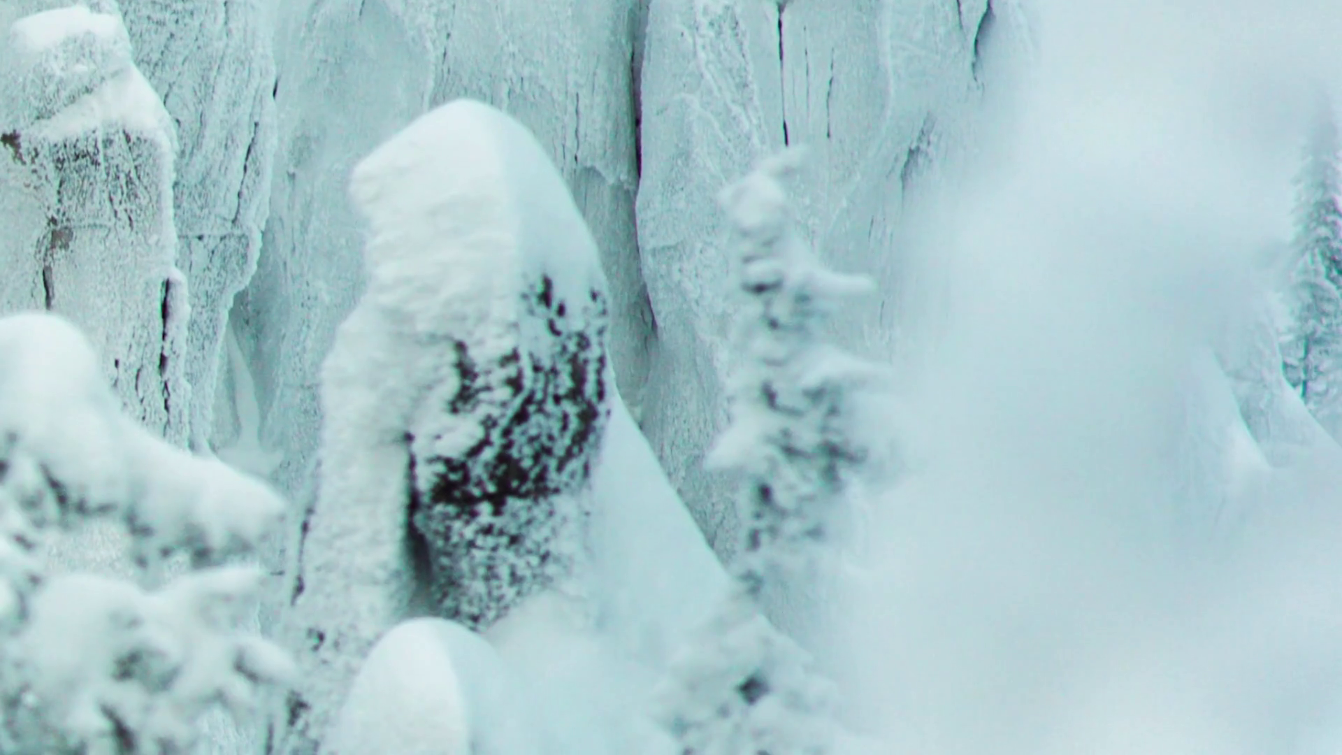 Snowy Rock In Forest Video Snowy Rocks In Stock Footage SBV-348587118 ...