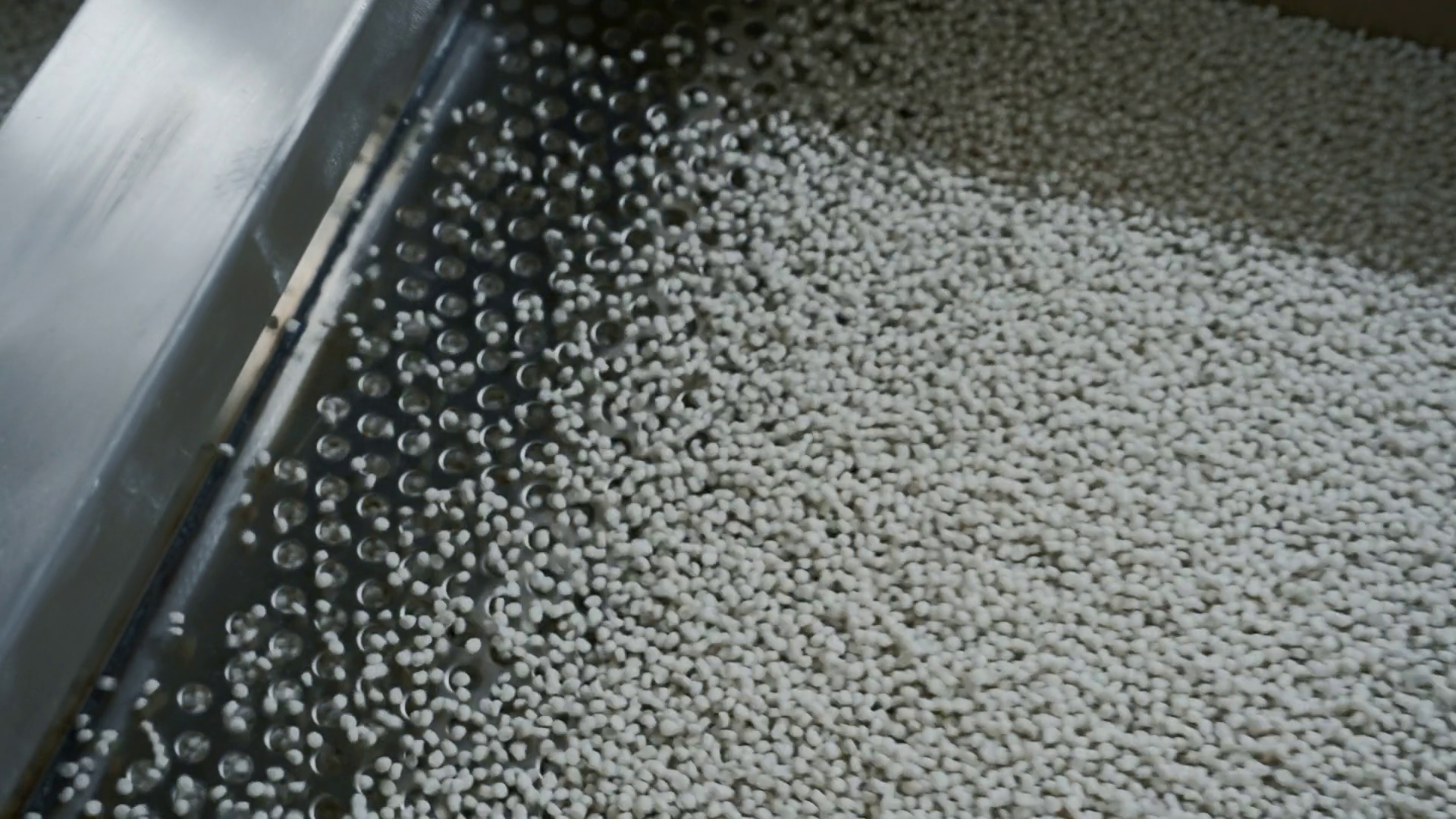 Mesh Cleaning White Polymer Granules From Stock Footage SBV-348671007 ...