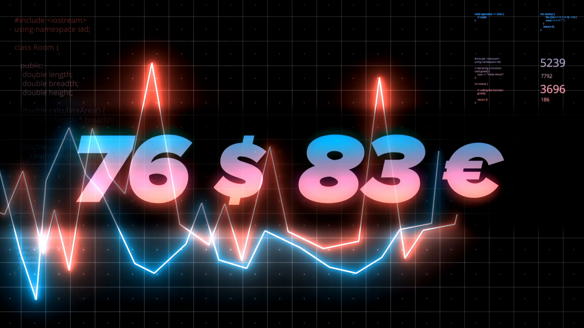 Neon Abstract Charts With Changing Values Of Stock Motion Graphics SBV ...