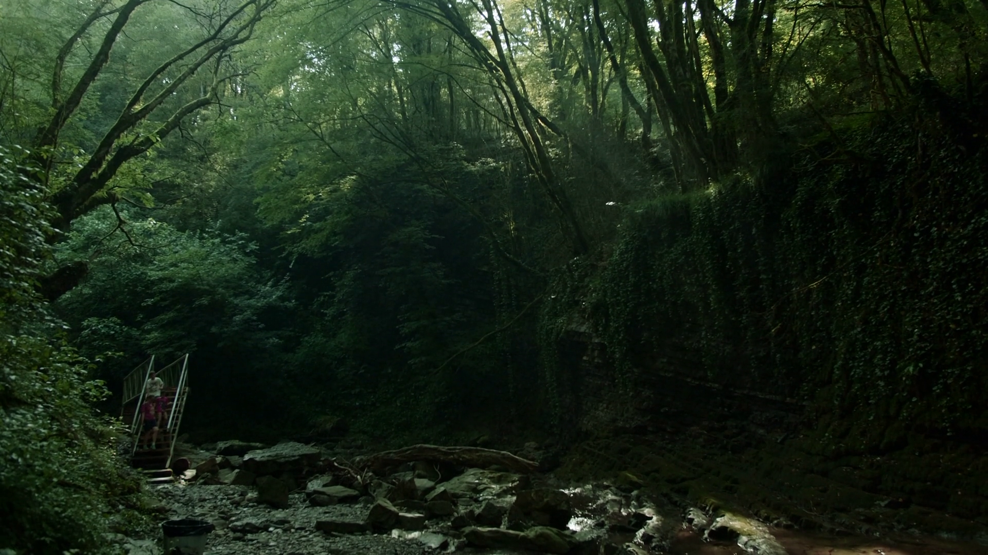 Hikers In Forest Gorge With River Creative Stock Footage SBV-348659574 ...