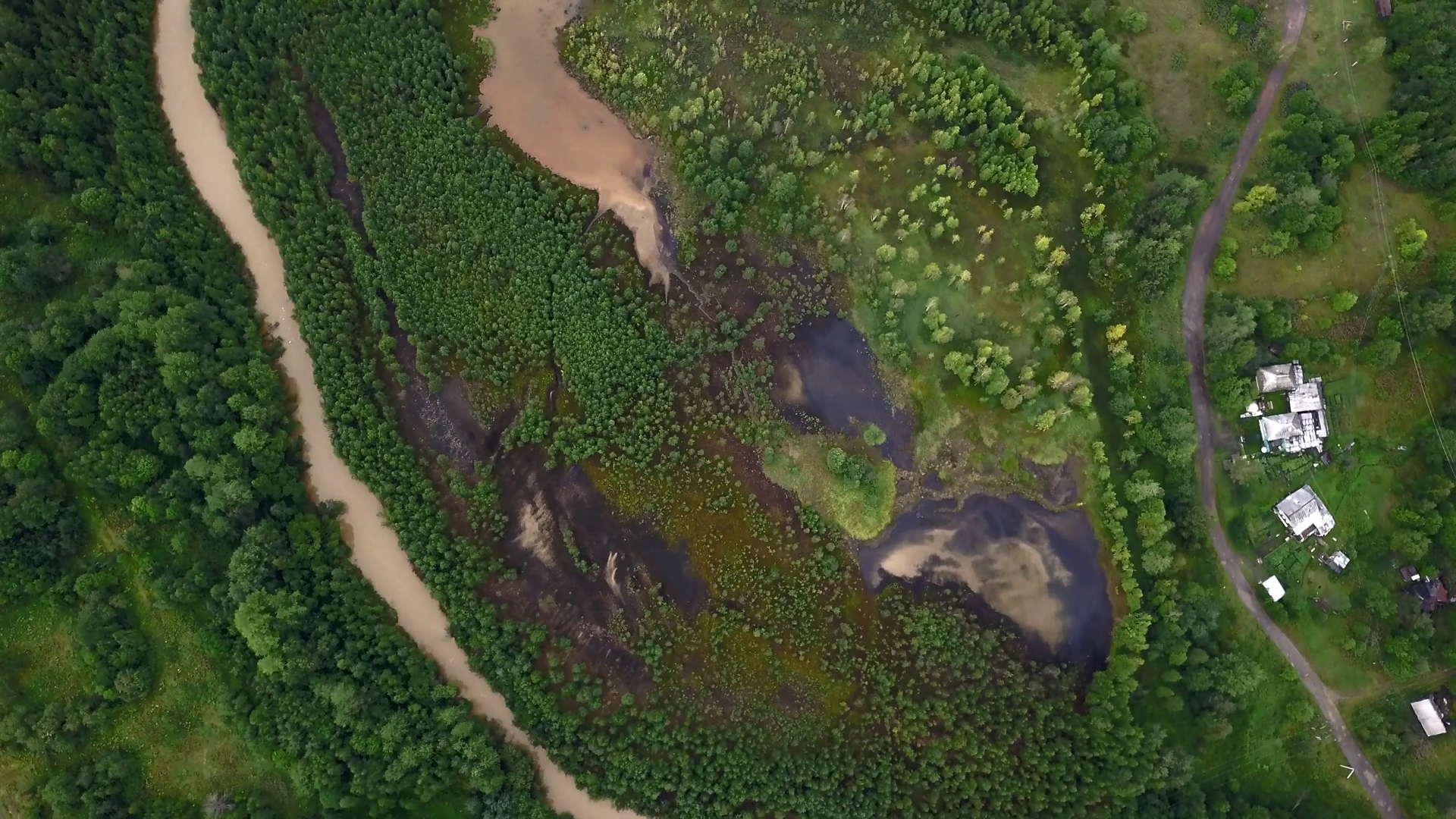 Aerial View Of Natural Landscape With Path Stock Footage SBV-348654996 ...