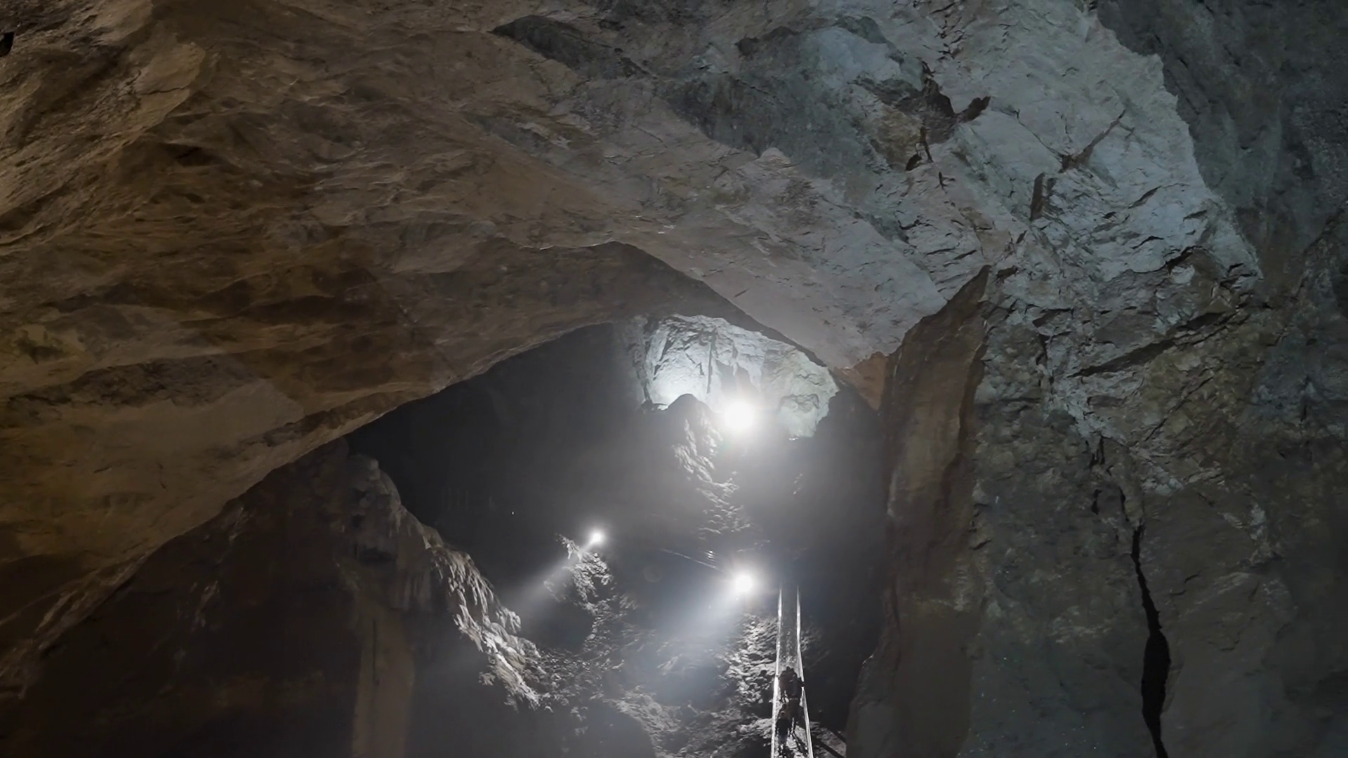 Speleology Artificial Cave With Sunlight Stock Footage SBV-348666050 ...