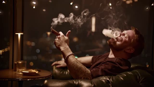 Man Smoking Stock Footage: Royalty-Free Video Clips
