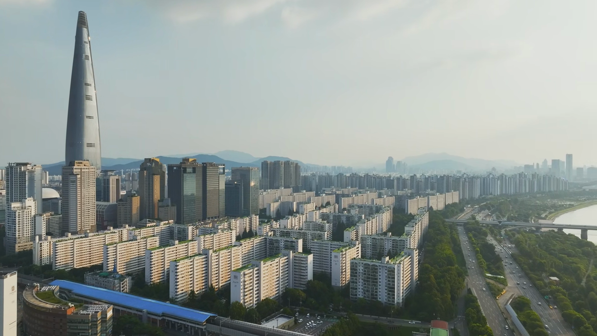 Aerial View Of Summer In South Korea Songpa Stock Footage SBV-353662997 ...