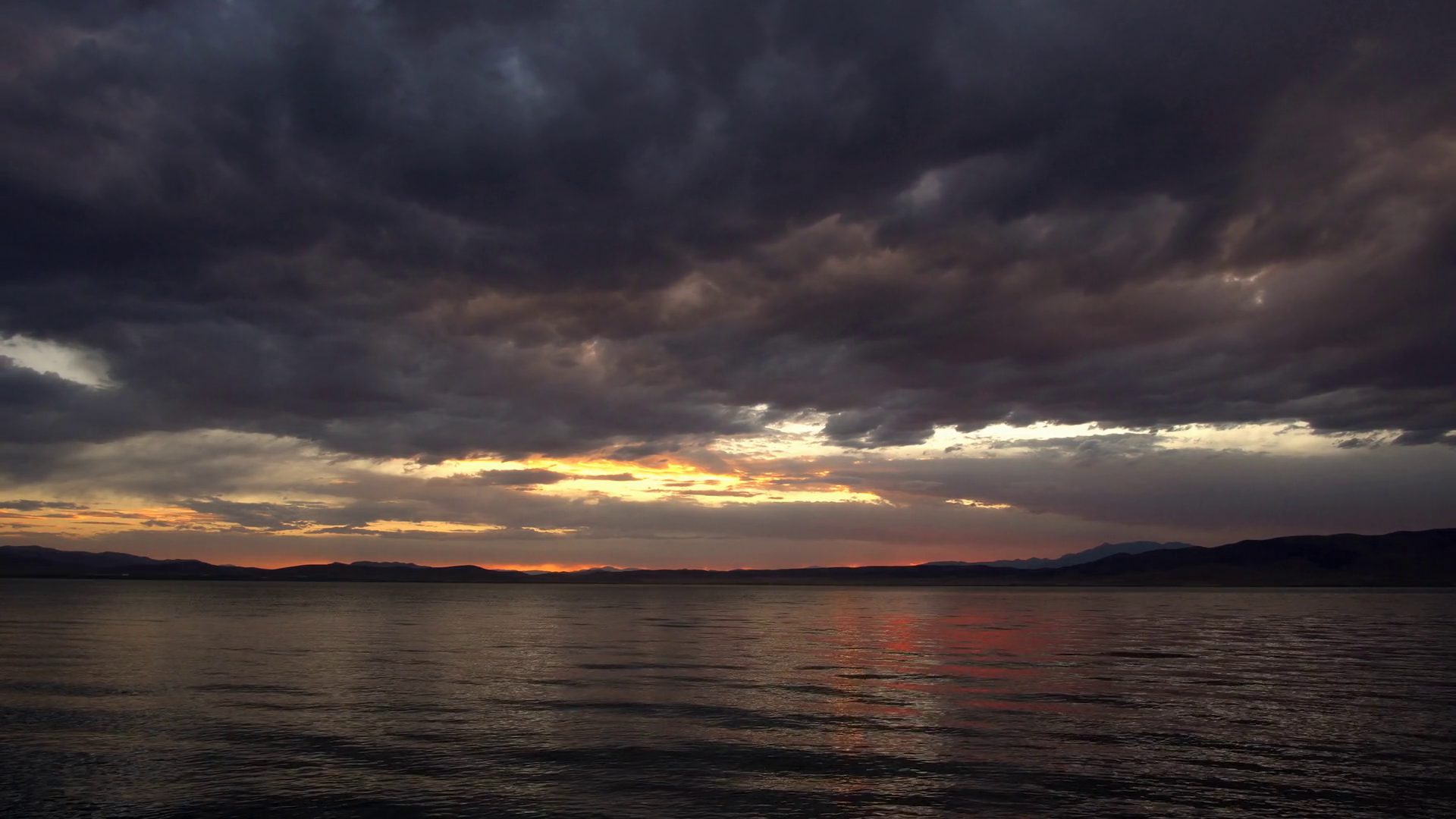 Dramatic Clouds Reflecting In Utah Lake At Stock Footage SBV-348663355 ...