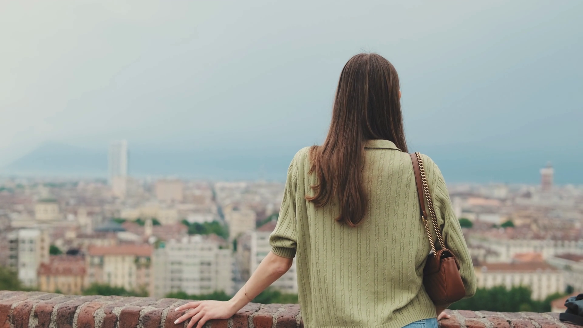 Back View Of Young Woman Looking At City Stock Footage SBV-348992232 ...