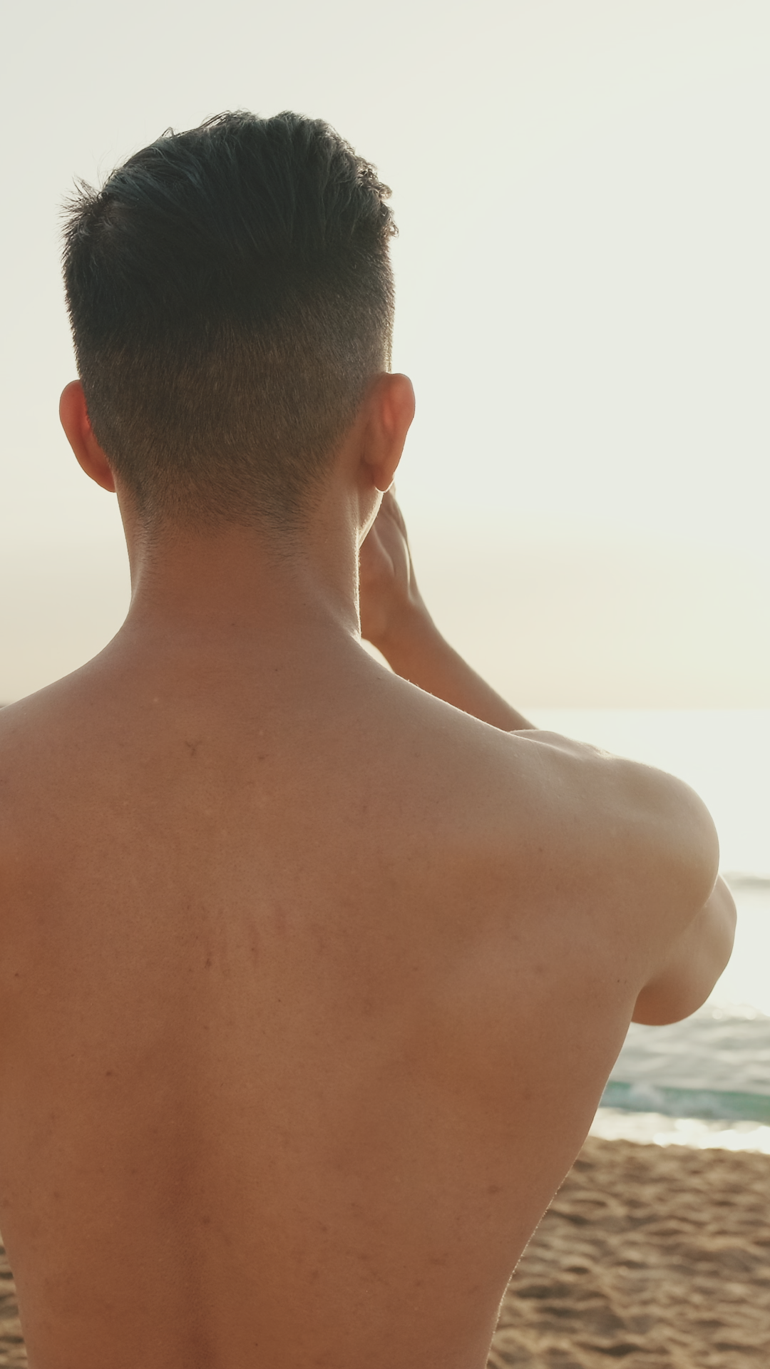 Back View Of Young Athletic Man Standing On Stock Footage SBV-353089499 ...