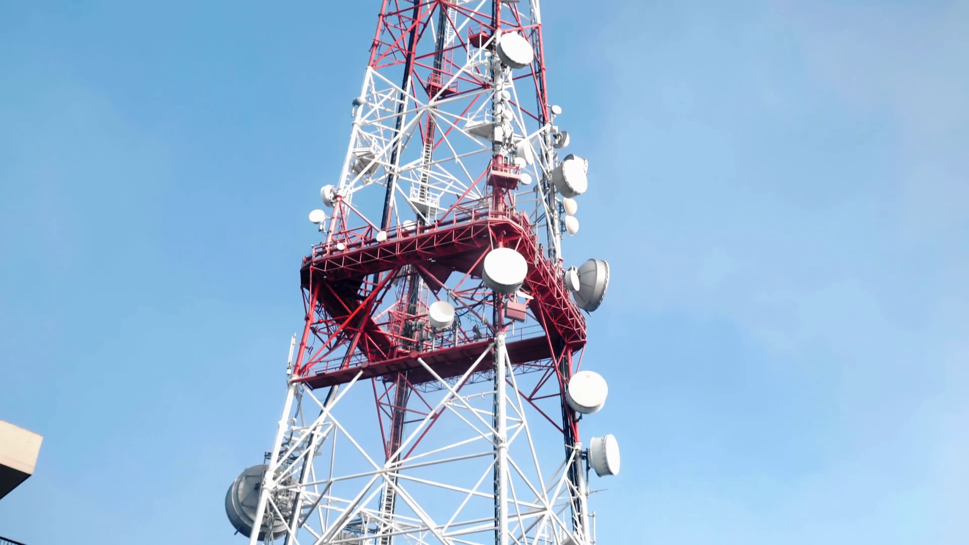 Telecommunication Tower Transmitting Signals Stock Footage SBV ...