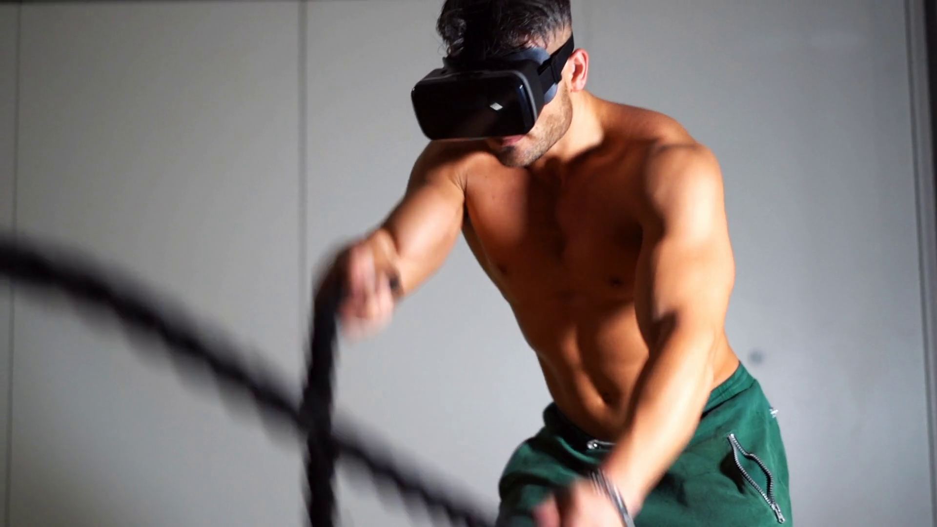 Vr Sport Simulation Training At Gym Strong Stock Footage SBV-327376540 ...