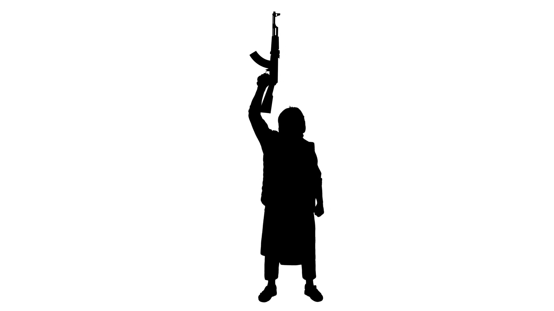 Shadow Figure Of Mercenary With Rifle Stock Footage SBV-353731330 ...