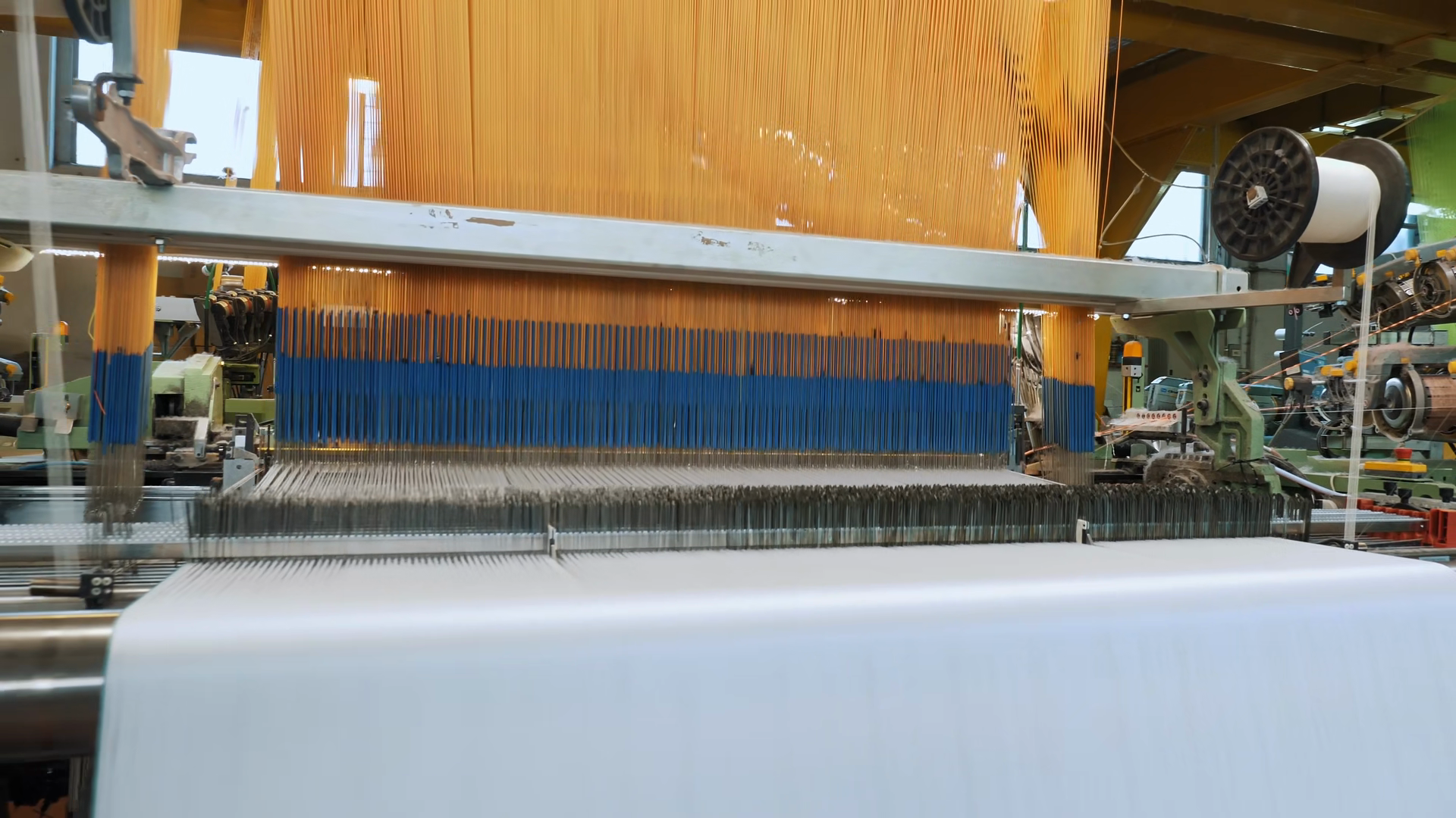 Industrial Weaving Loom Machine In Working Stock Footage SBV-353793644 ...