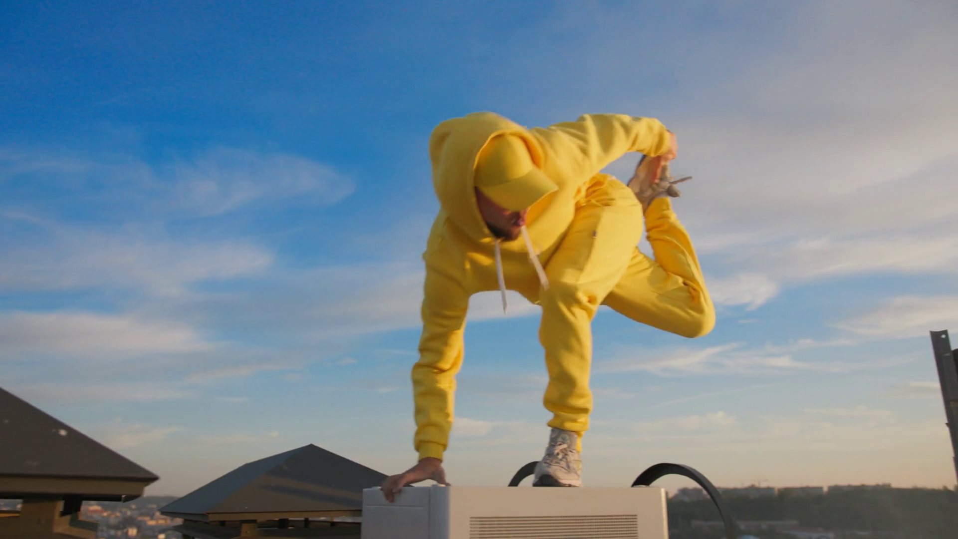 Handsome B-boy Dancer Performing Streetstyle Stock Footage SBV ...