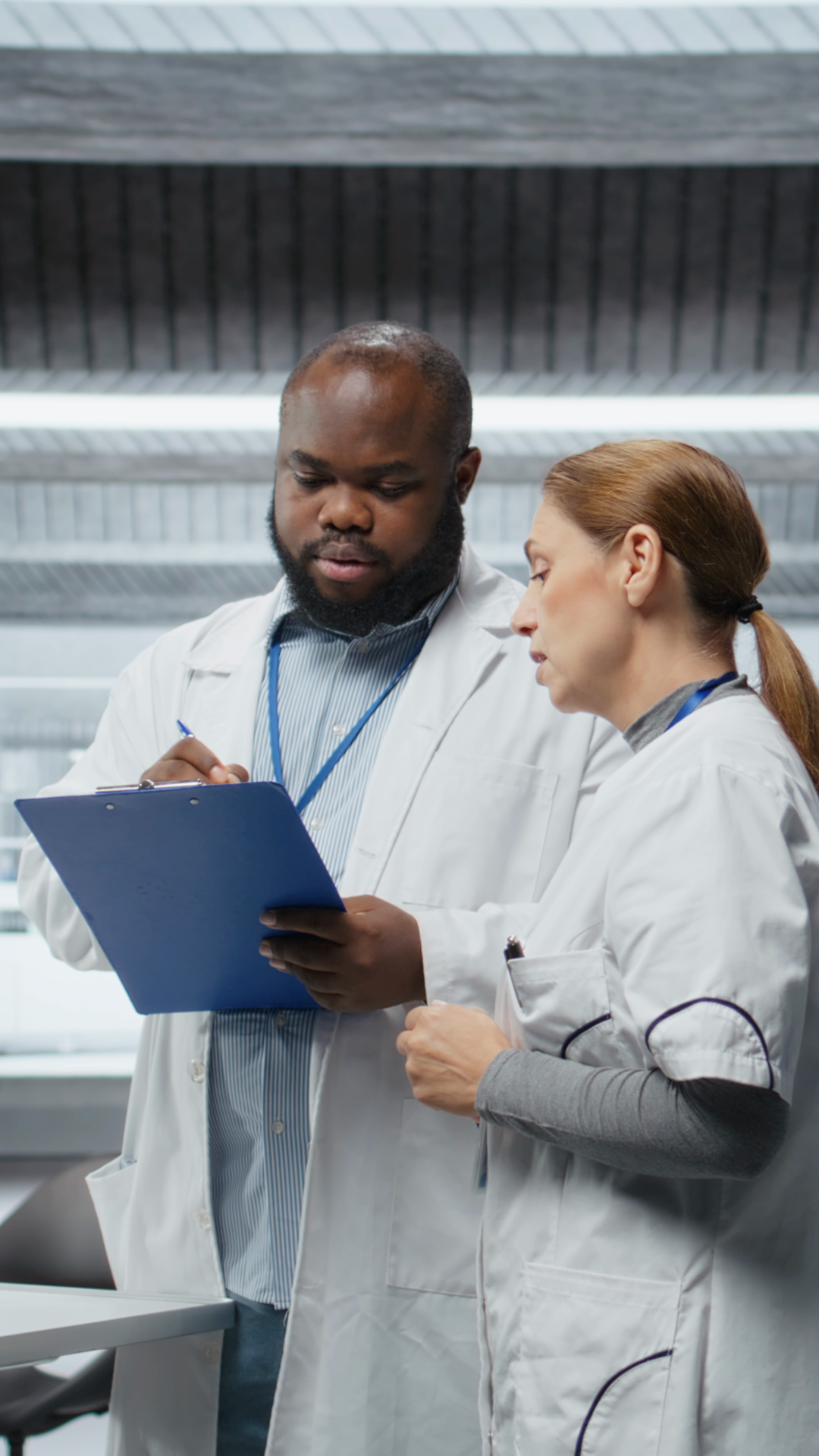 Vertical Video Medical Researchers Stock Footage SBV-353088563 ...