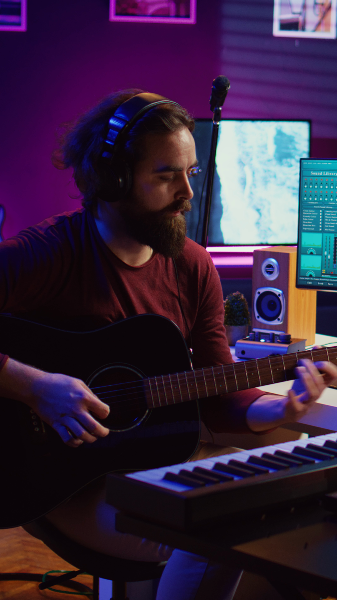 Vertical Video Musical Composer Recording Stock Footage SBV-353458893 ...