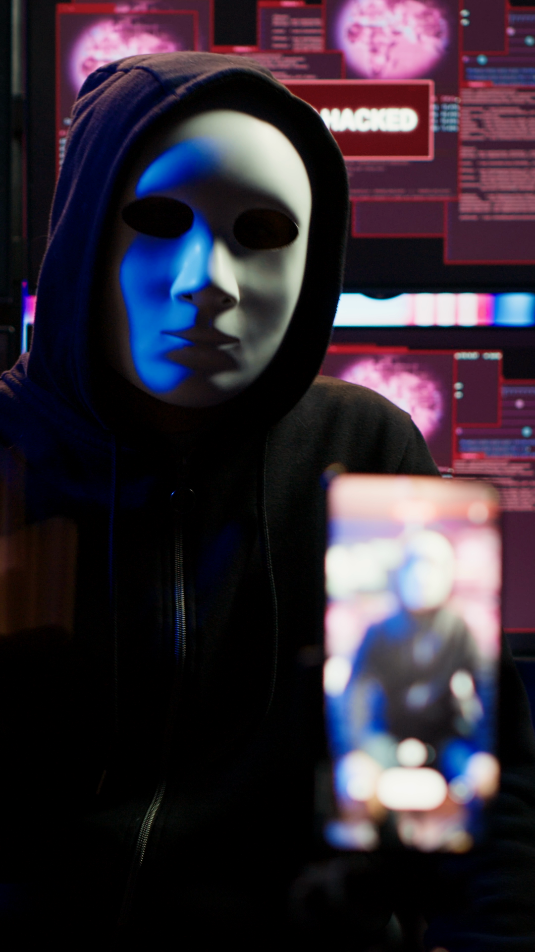 Vertical Video Hacker Concealing Identity Stock Footage SBV-353459668 ...