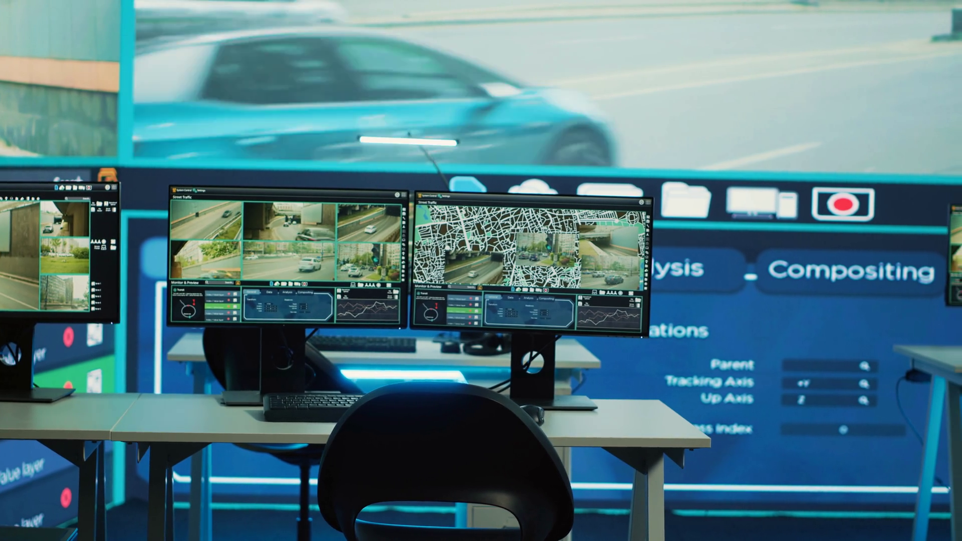 Public Security Observation Room Equipped Stock Footage SBV-349009175 ...