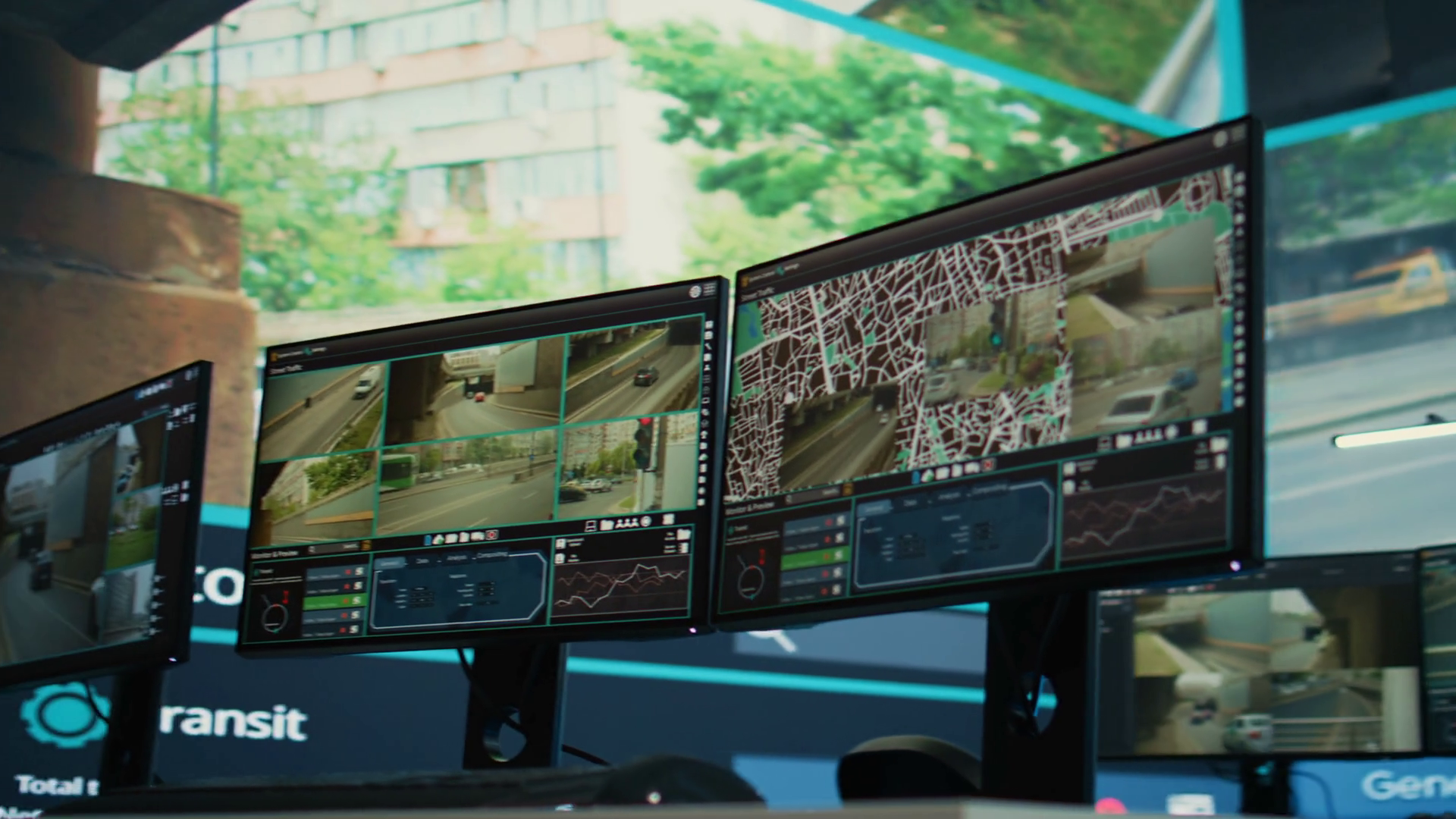 Empty Monitoring Room With Big Screen Used Stock Footage SBV-349012361 ...
