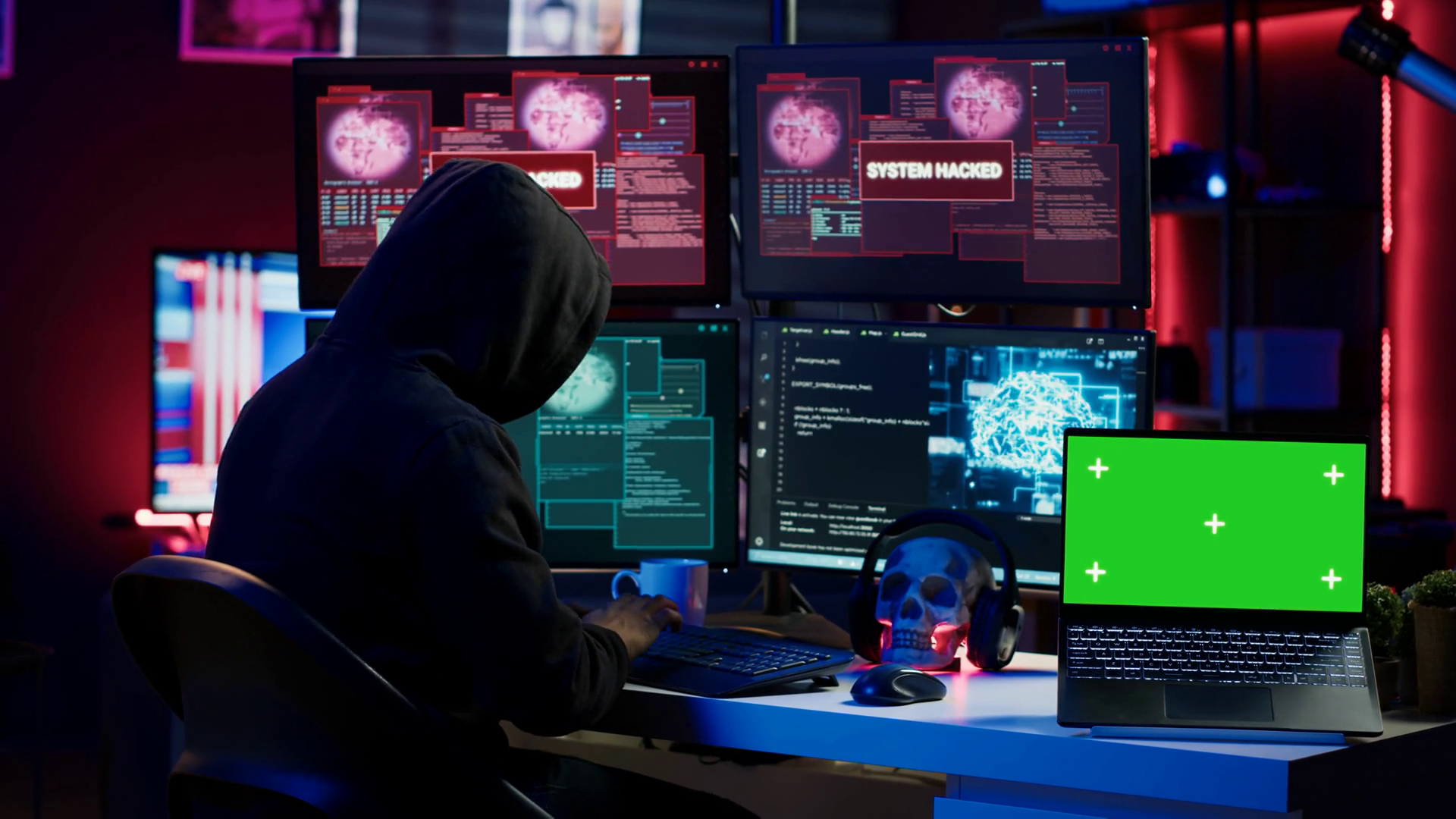 Hacker Doing Computer Sabotage Using Trojan Stock Footage SBV-349034030 ...