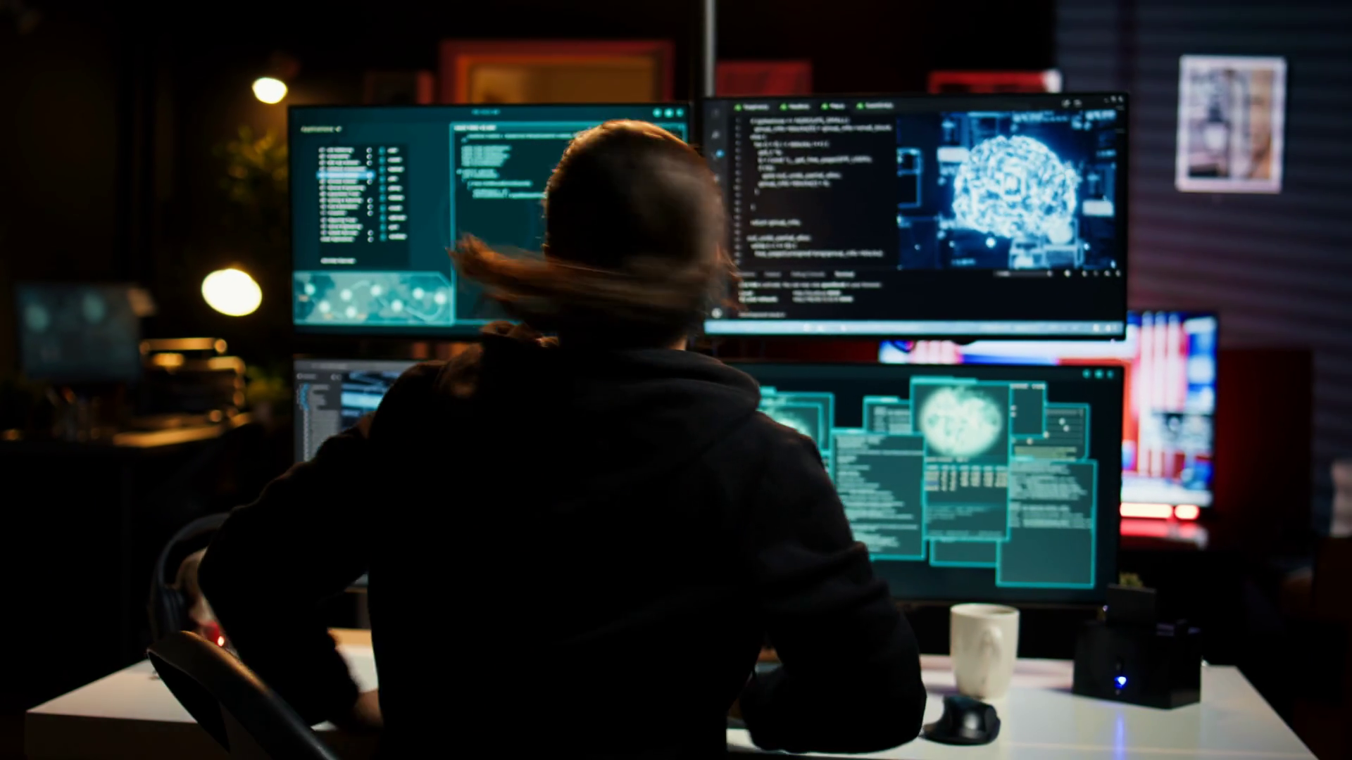 Hackers Found Cybercriminal Law Enforcement Stock Footage SBV-349033229 ...