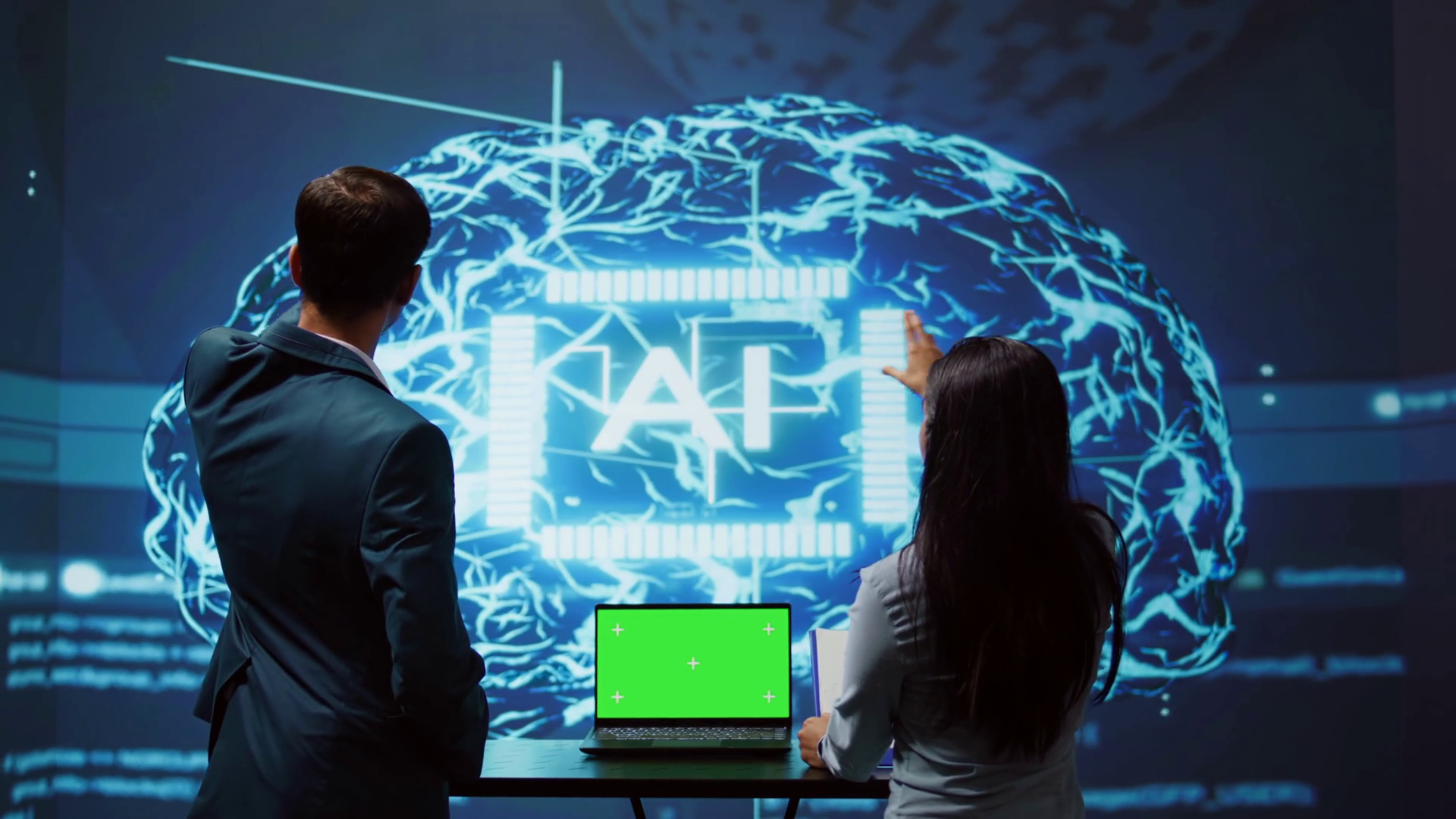 Ai Developers Using Isolated Screen Device Stock Footage SBV-349120591 ...