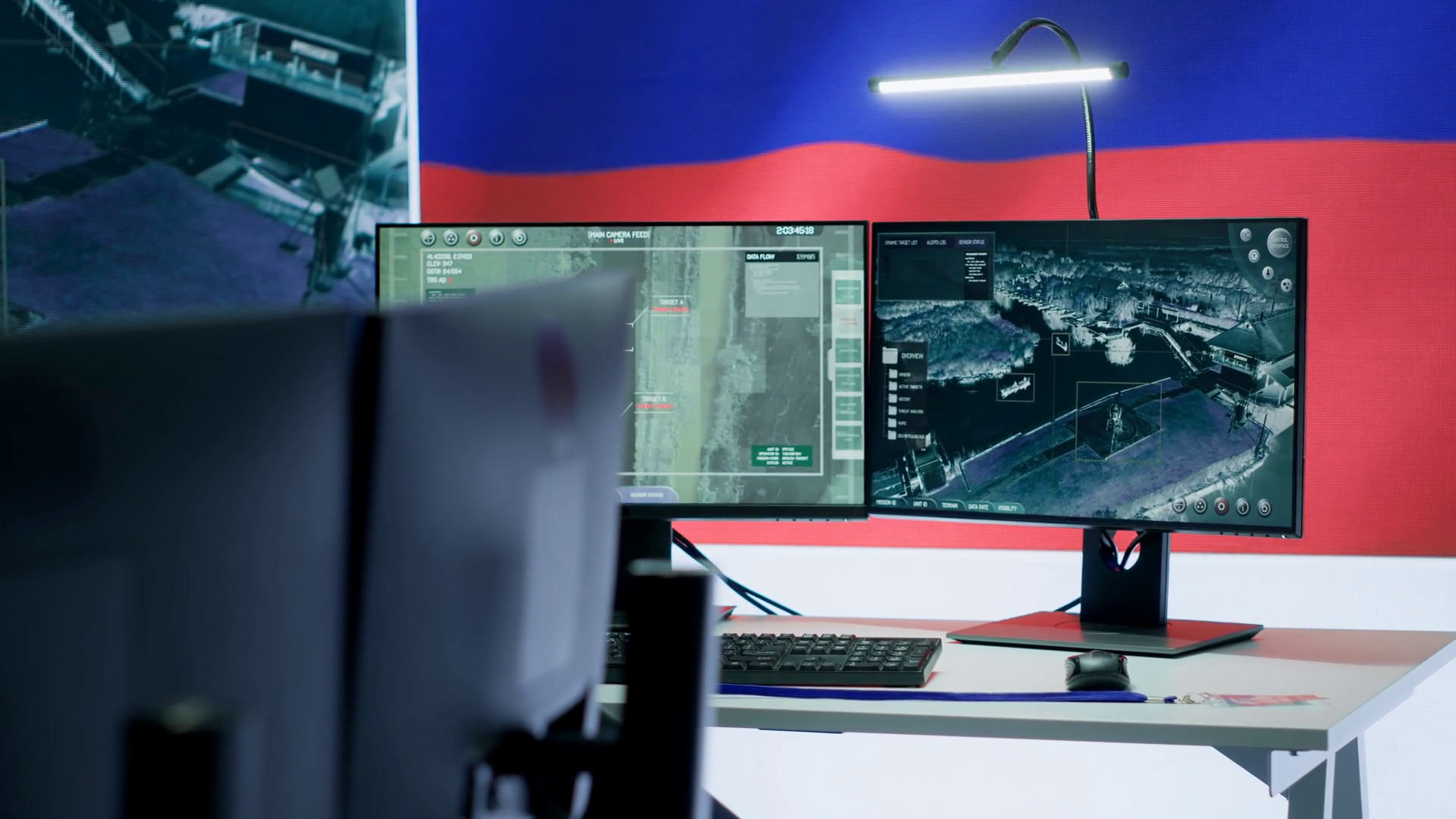 Empty Army Command Center Monitoring Room Stock Footage SBV-349154686 ...