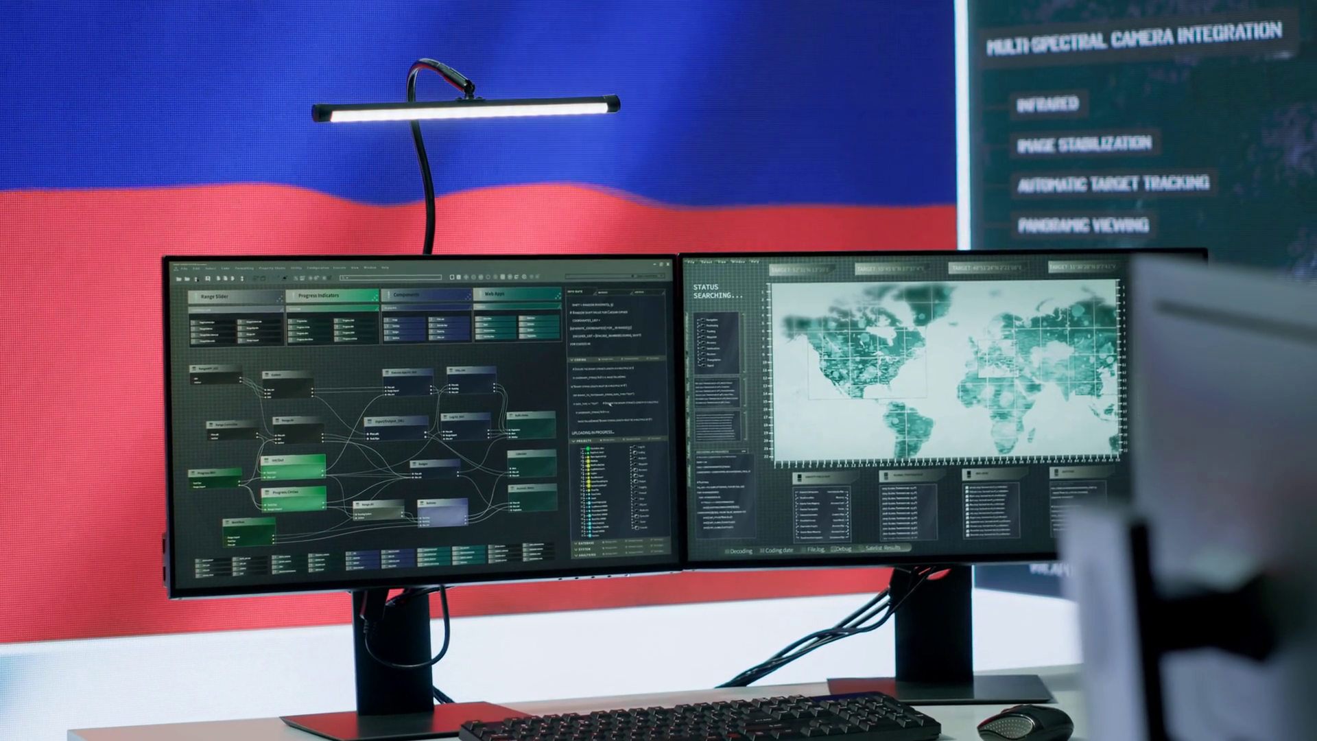 Empty Russian Military Control Center With Stock Footage SBV-349154860 ...