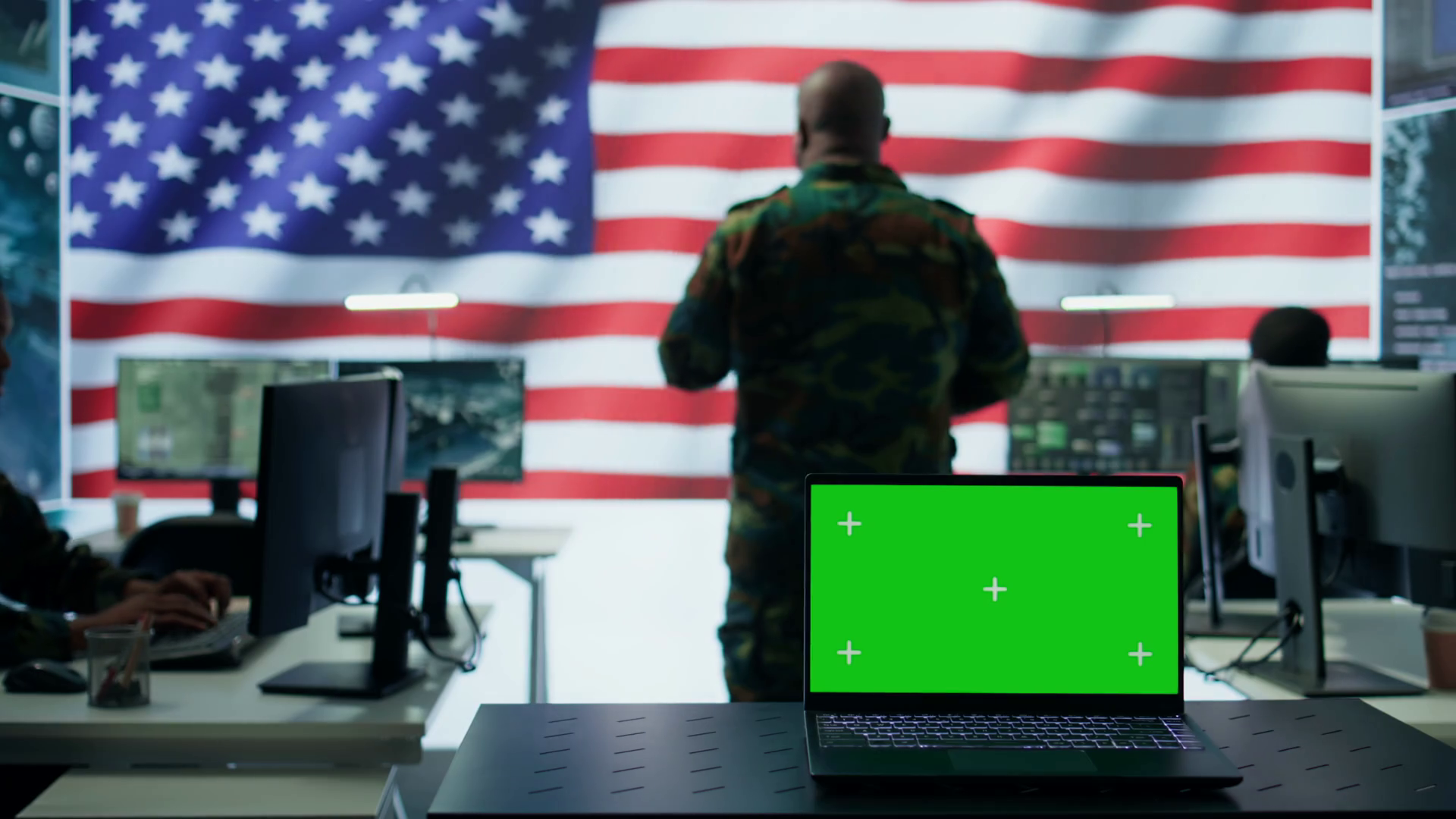 Us Army Working In Top Secret Control Center Stock Footage SBV ...