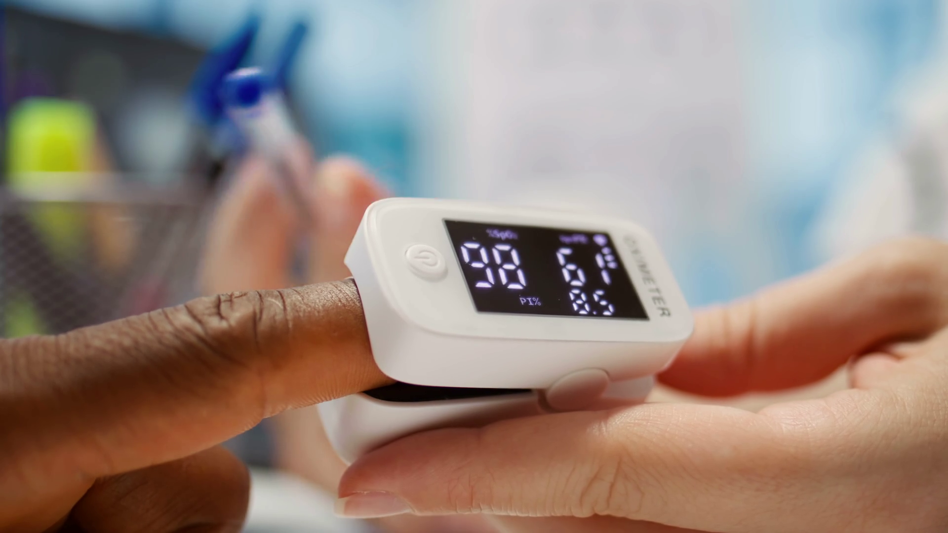 Medical Specialist Takes Oxygen Saturation Stock Footage SBV-349266350 ...