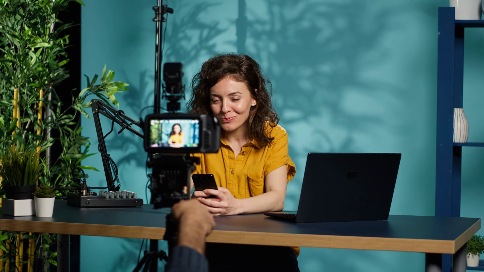 Streamer Doing Live Broadcast Reading Juicy Stock Footage SBV-349308548 ...