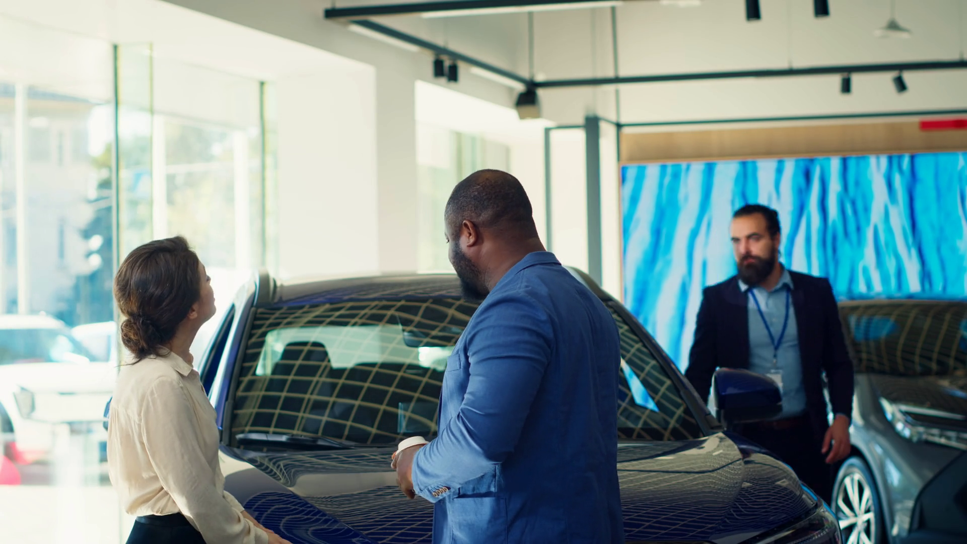 Clients Arriving In Car Dealership Being Stock Footage SBV-349385205 ...