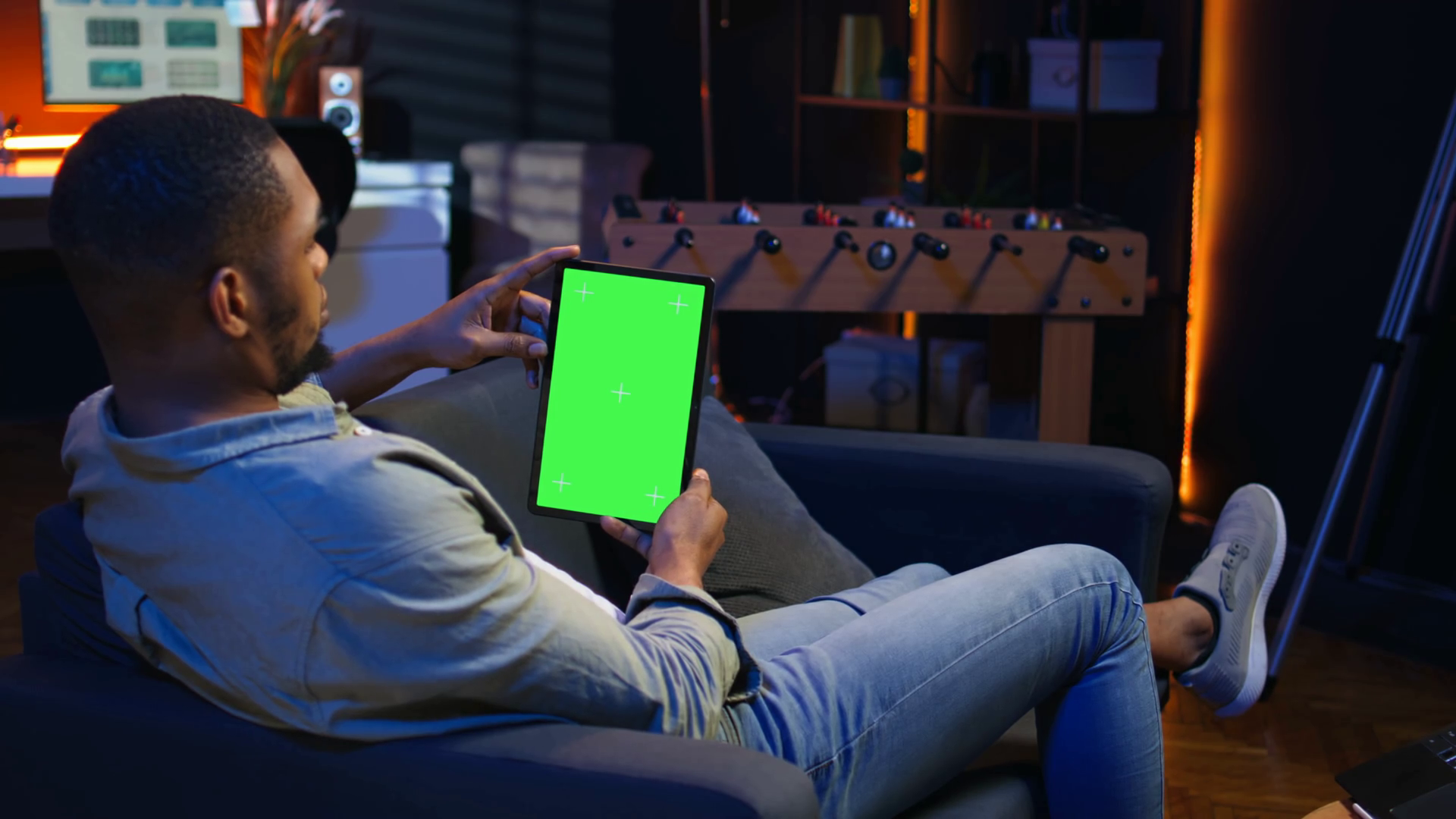 Black Remote Worker Looking At Green Screen Stock Footage SBV-352114928 ...