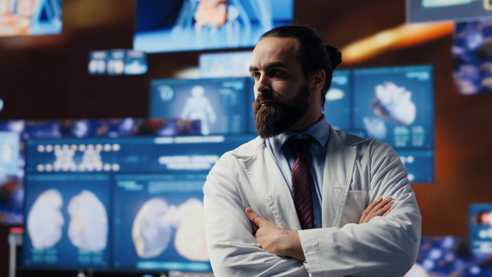 Young Medic Interacting With Virtual Health Stock Footage SBV-352307047 ...