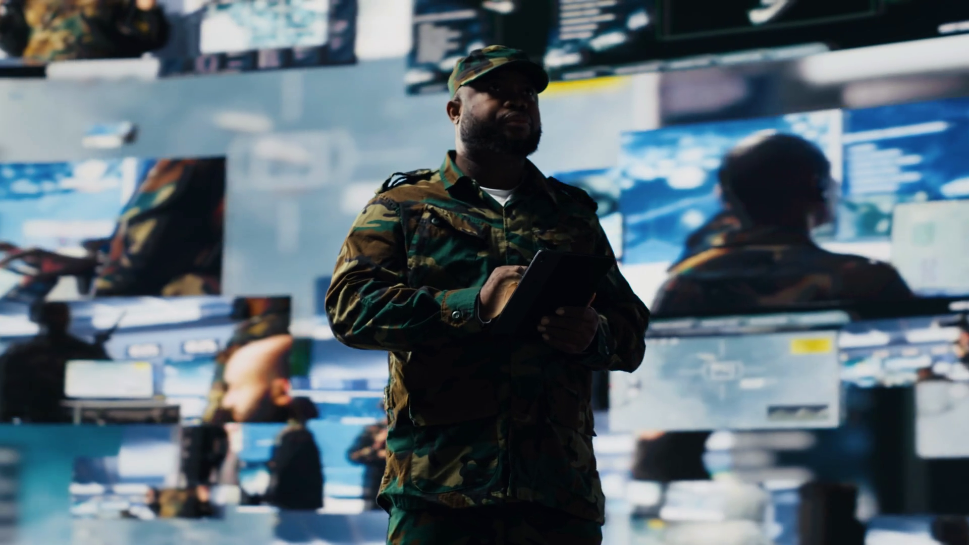 African American Soldier Works In Command Stock Footage SBV-352392956 ...