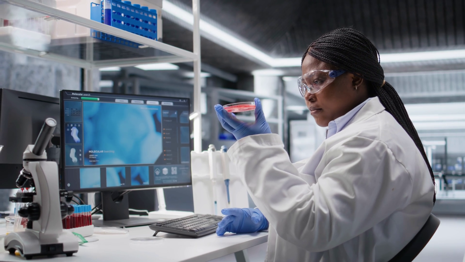 Black Female Expert Conducts Observation Of Stock Footage SBV-352916029 ...