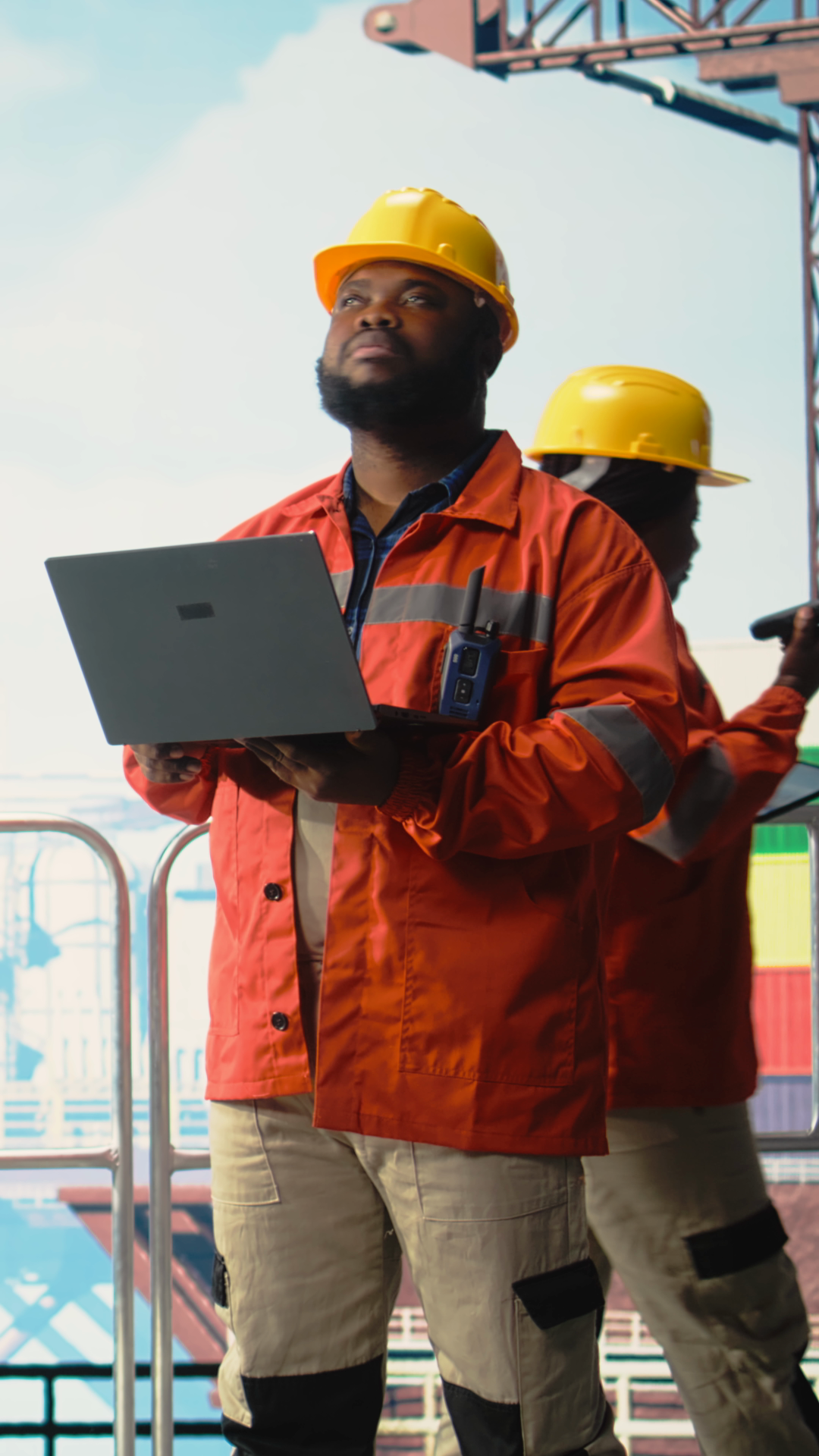 Vertical Video Drilling Rig Inspector Stock Footage SBV-353062444 ...