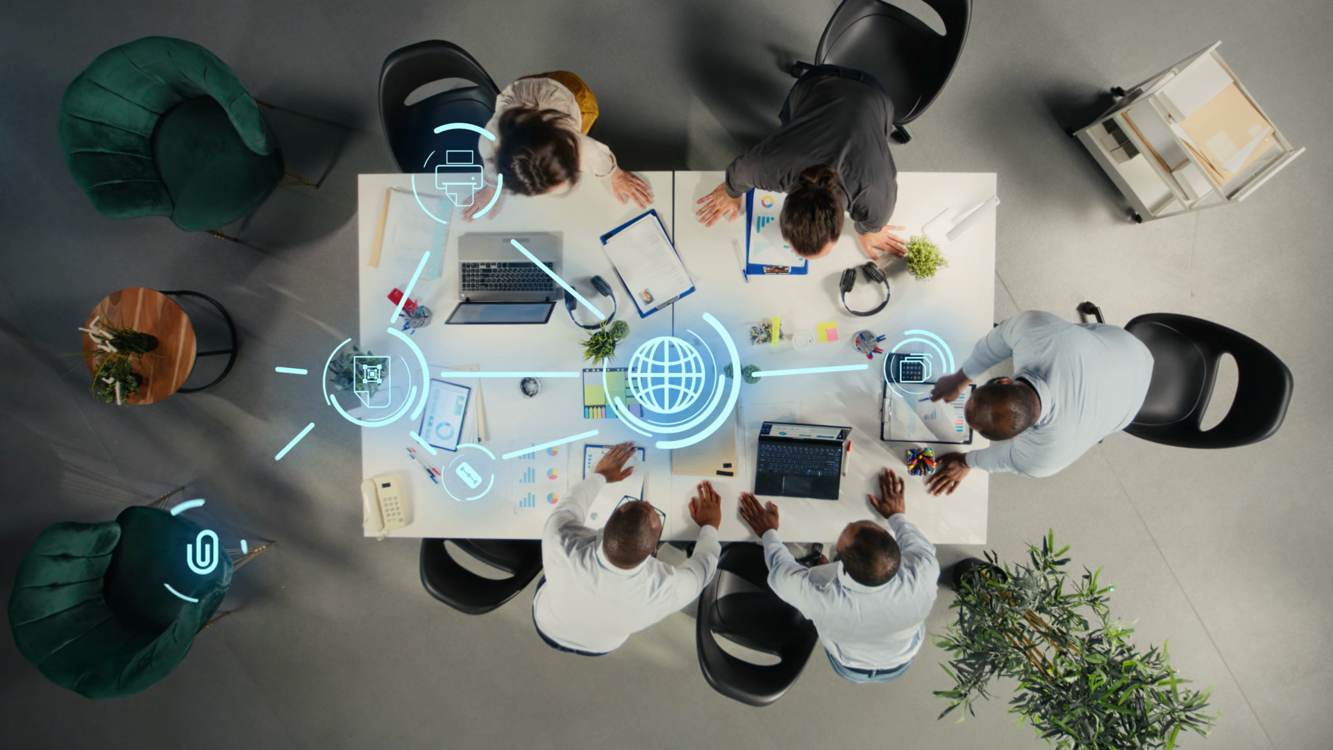 Employees In Office Streamlining Workflow Stock Footage SBV-353535155 ...